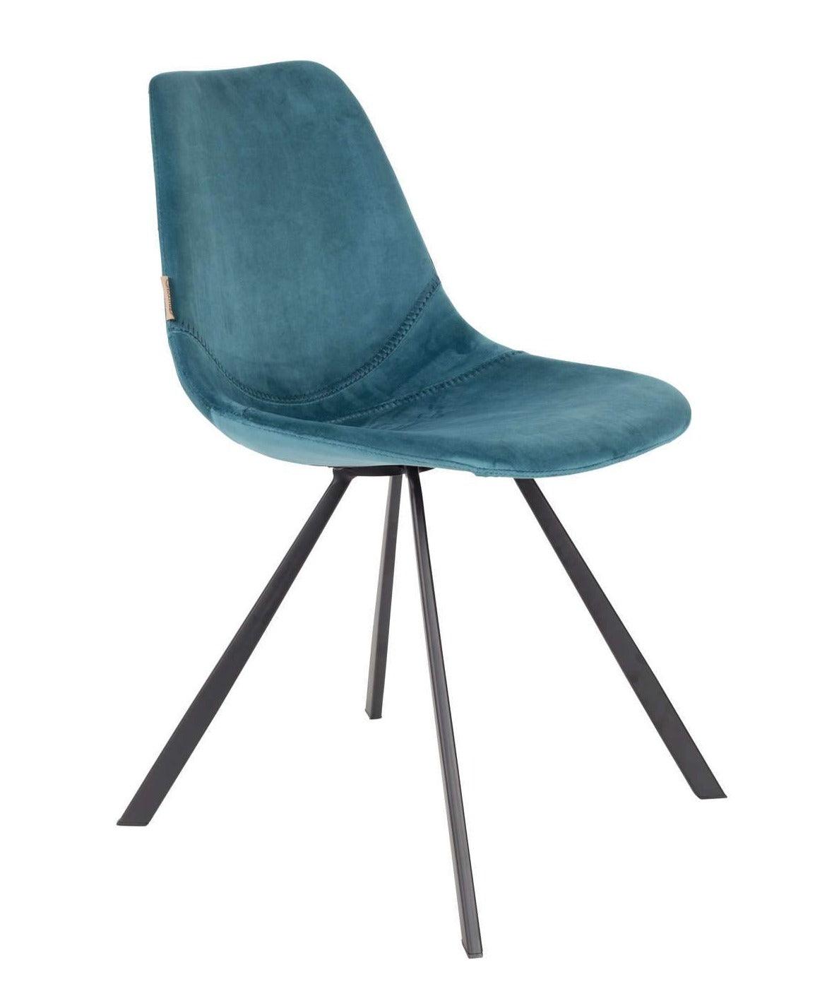 FRANKY VELVET chair blue, Dutchbone, Eye on Design