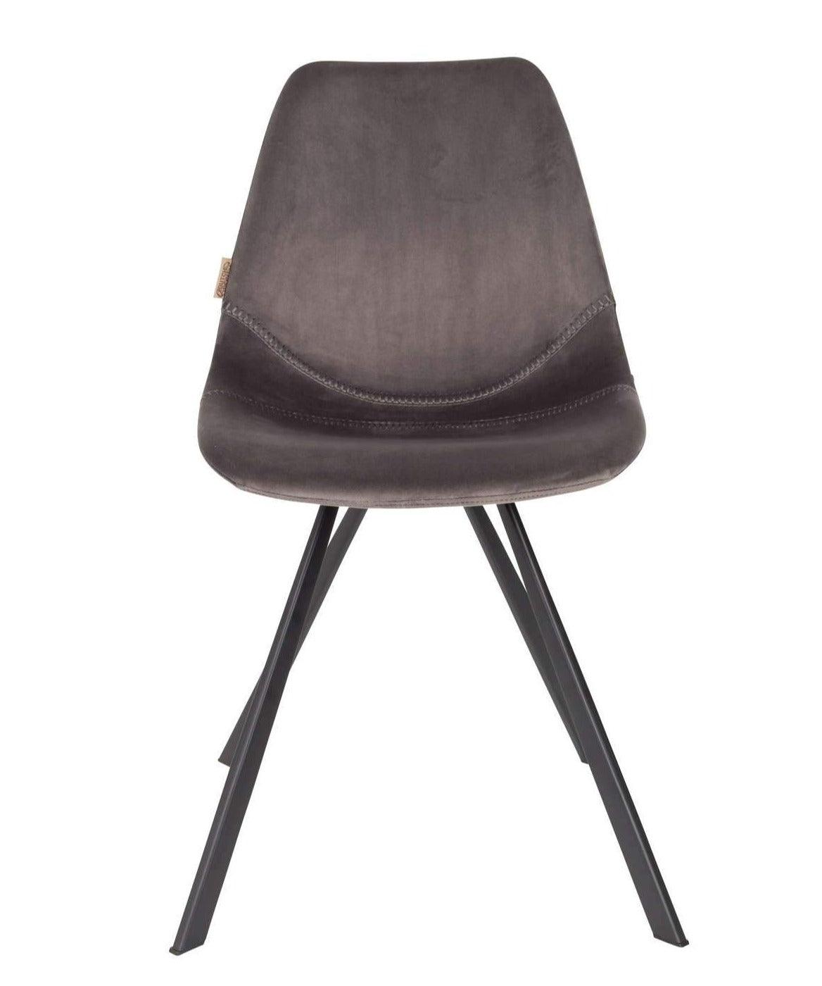 FRANKY VELVET chair grey, Dutchbone, Eye on Design