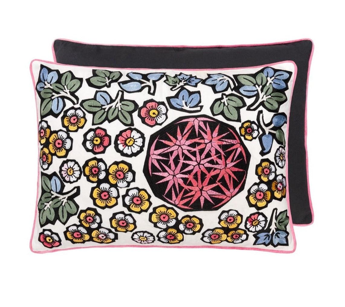 GARDEN MIX cotton satin pillow - Eye on Design