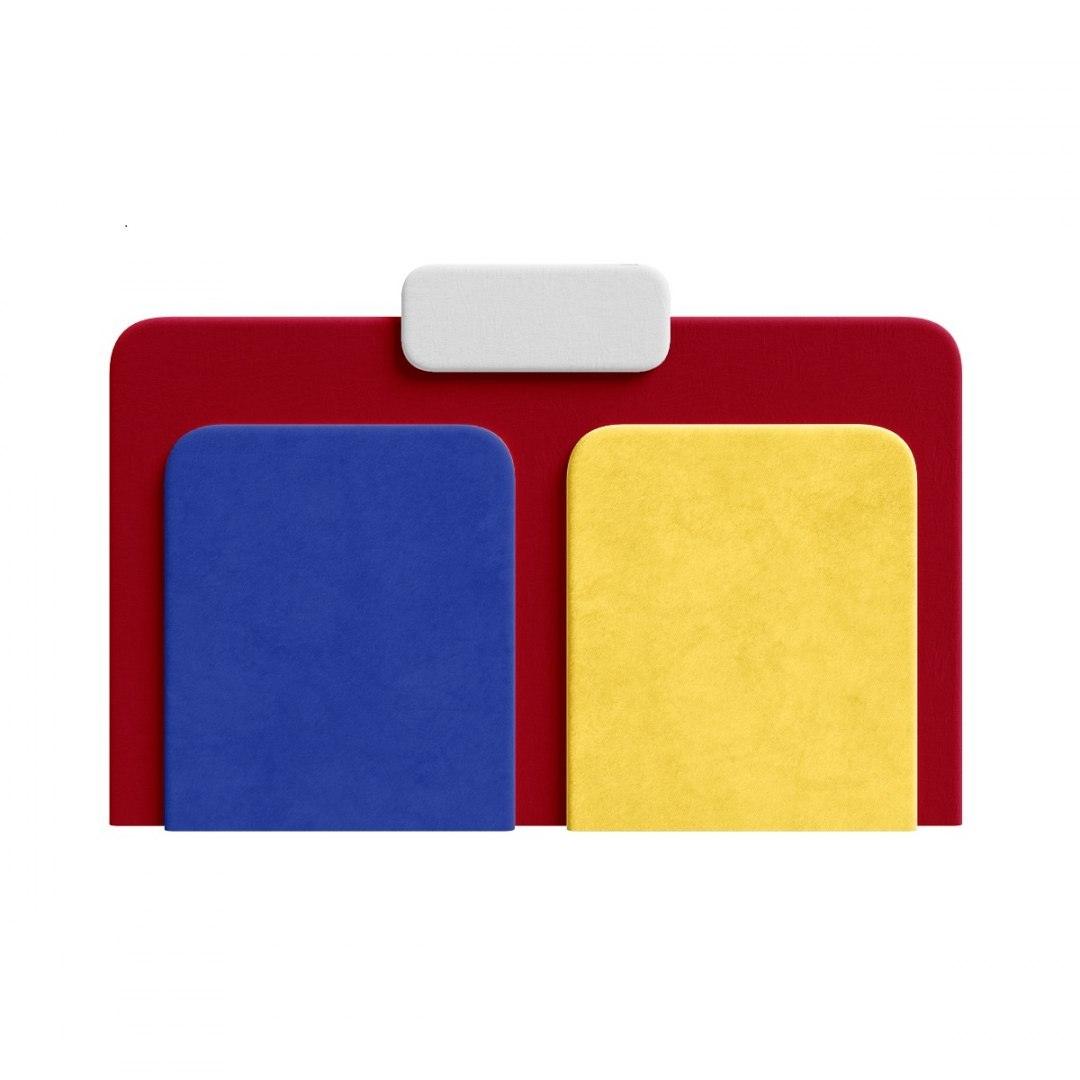 Headrest PLUM 7 yellow with red, Happy Barok, Eye on Design