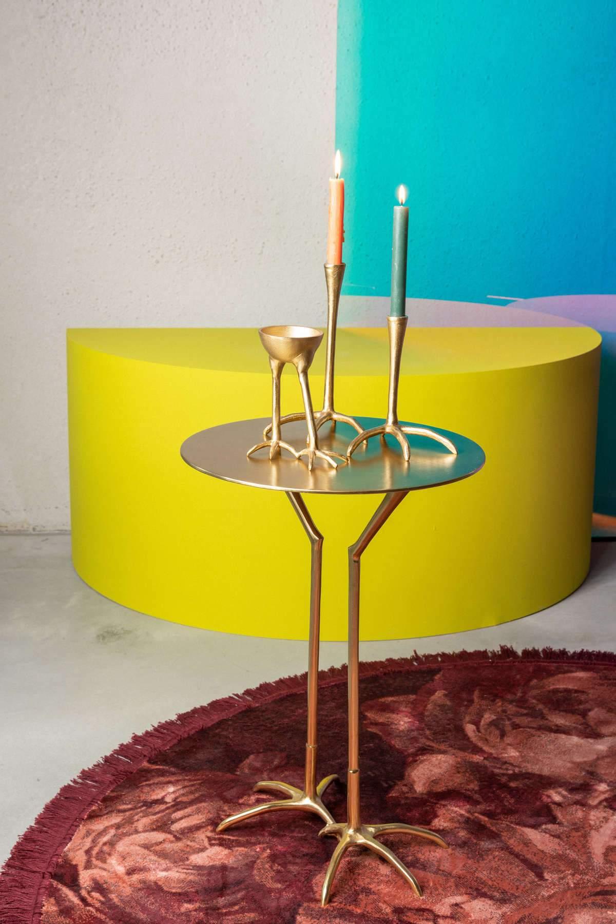 As for the interior design, the candles are almost too penny. But for a reason: an elegant candle holder is one of the simplest interior design hacks. Meet the Bold Monkey's the Golden Heron candlestick: an immediate atmosphere, with a bit of good humor.