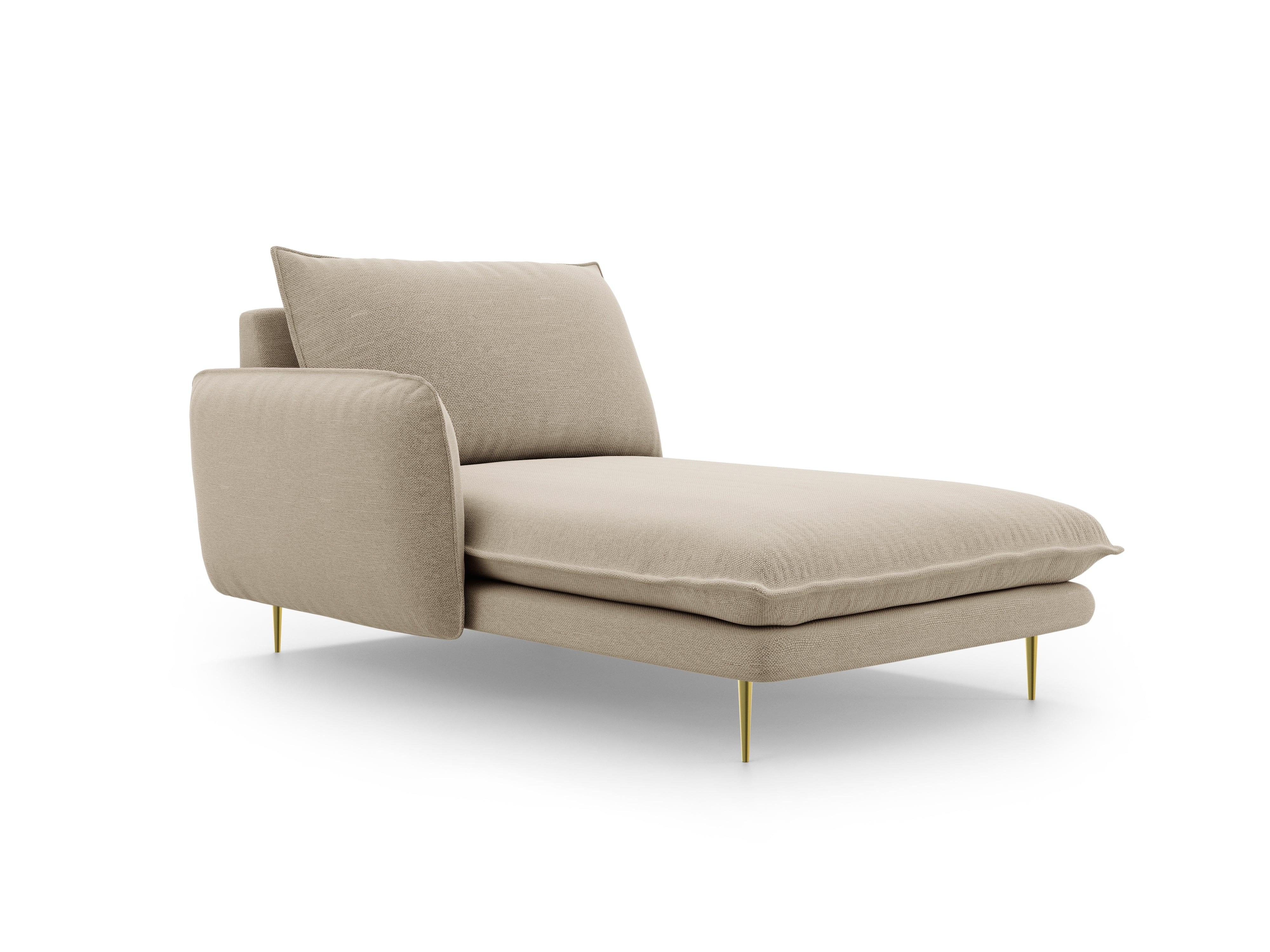 Lefthand chaise longue VIENNA beige with gold base - Eye on Design