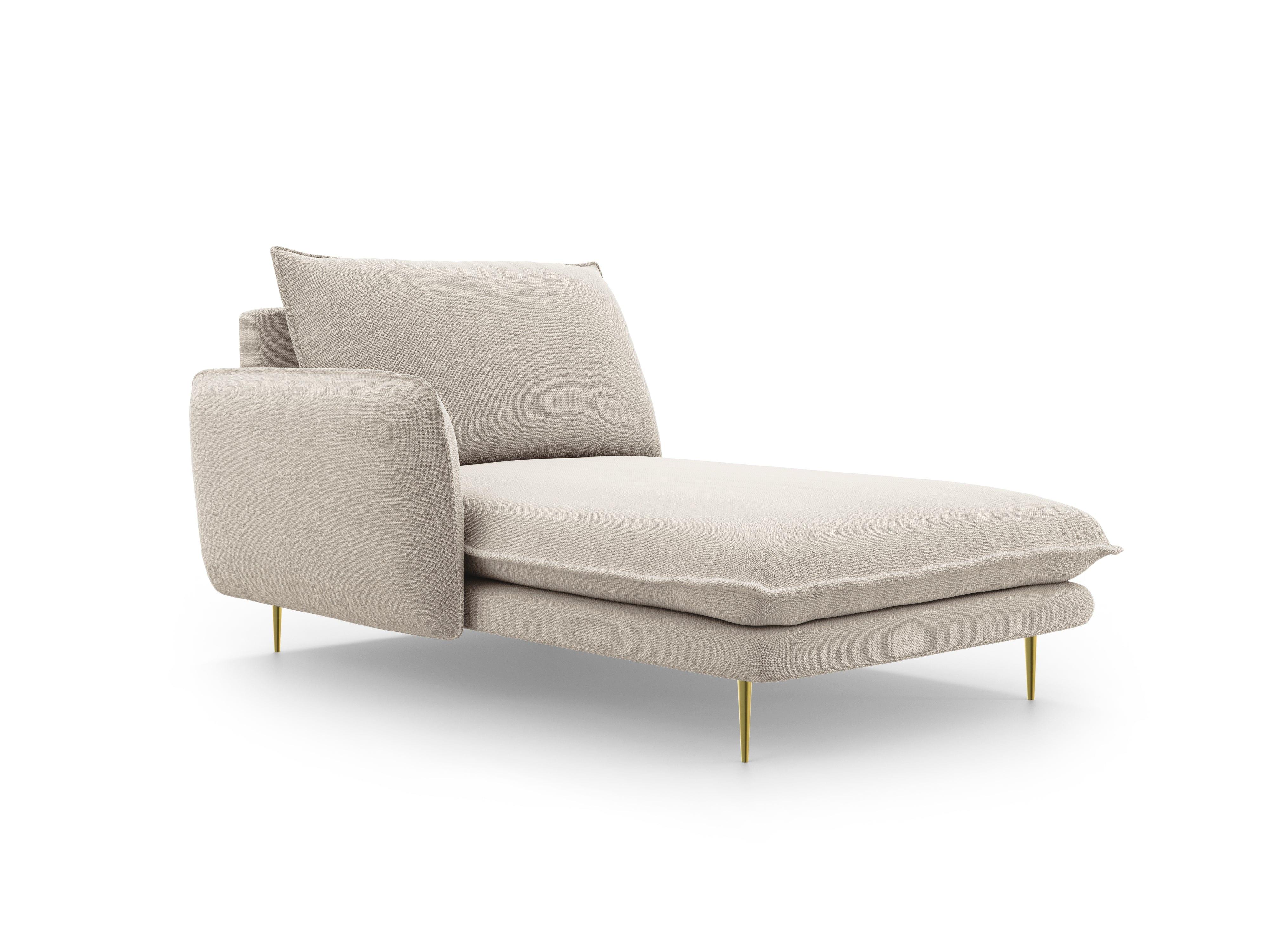 Lefthand chaise longue VIENNA sand with gold base - Eye on Design