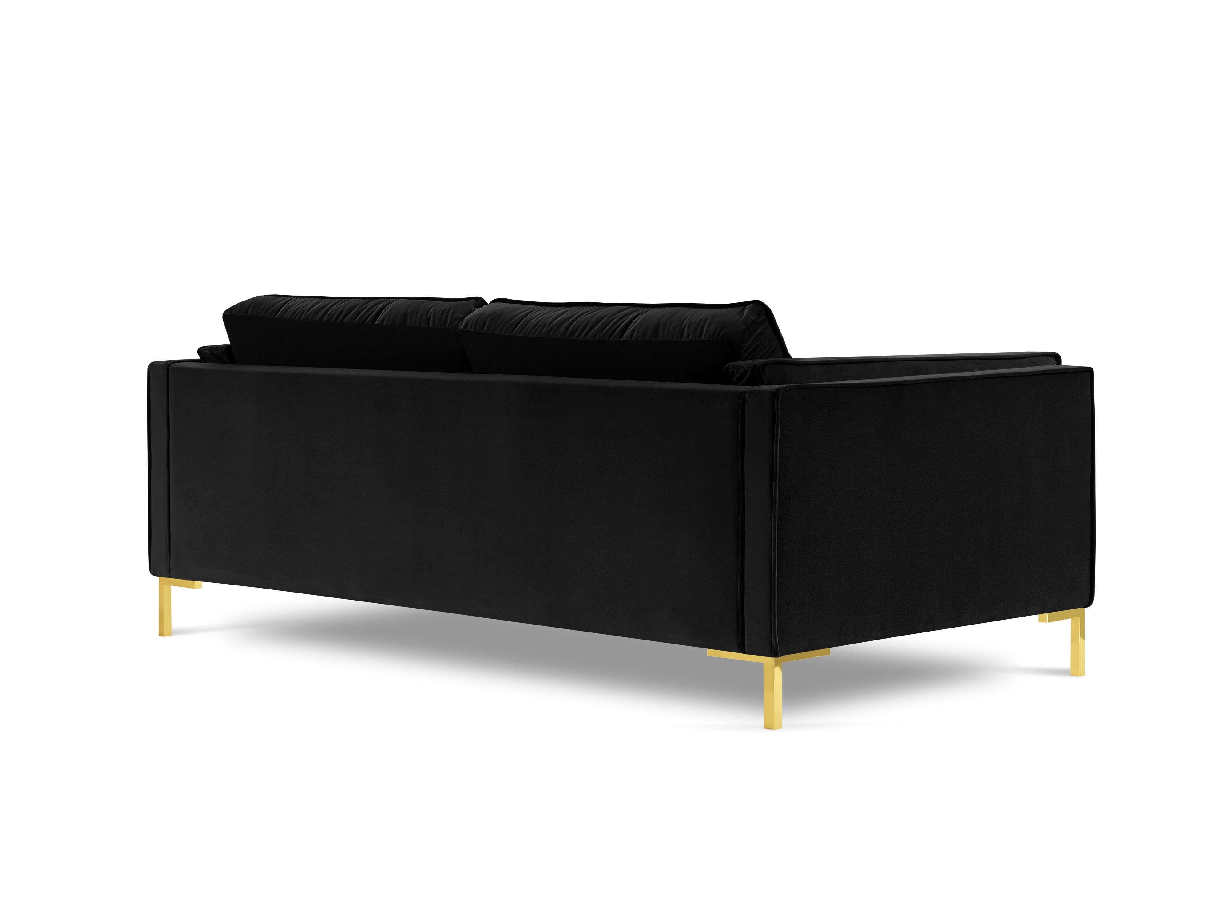 LUIS black velvet 4-seater sofa with gold base - Eye on Design