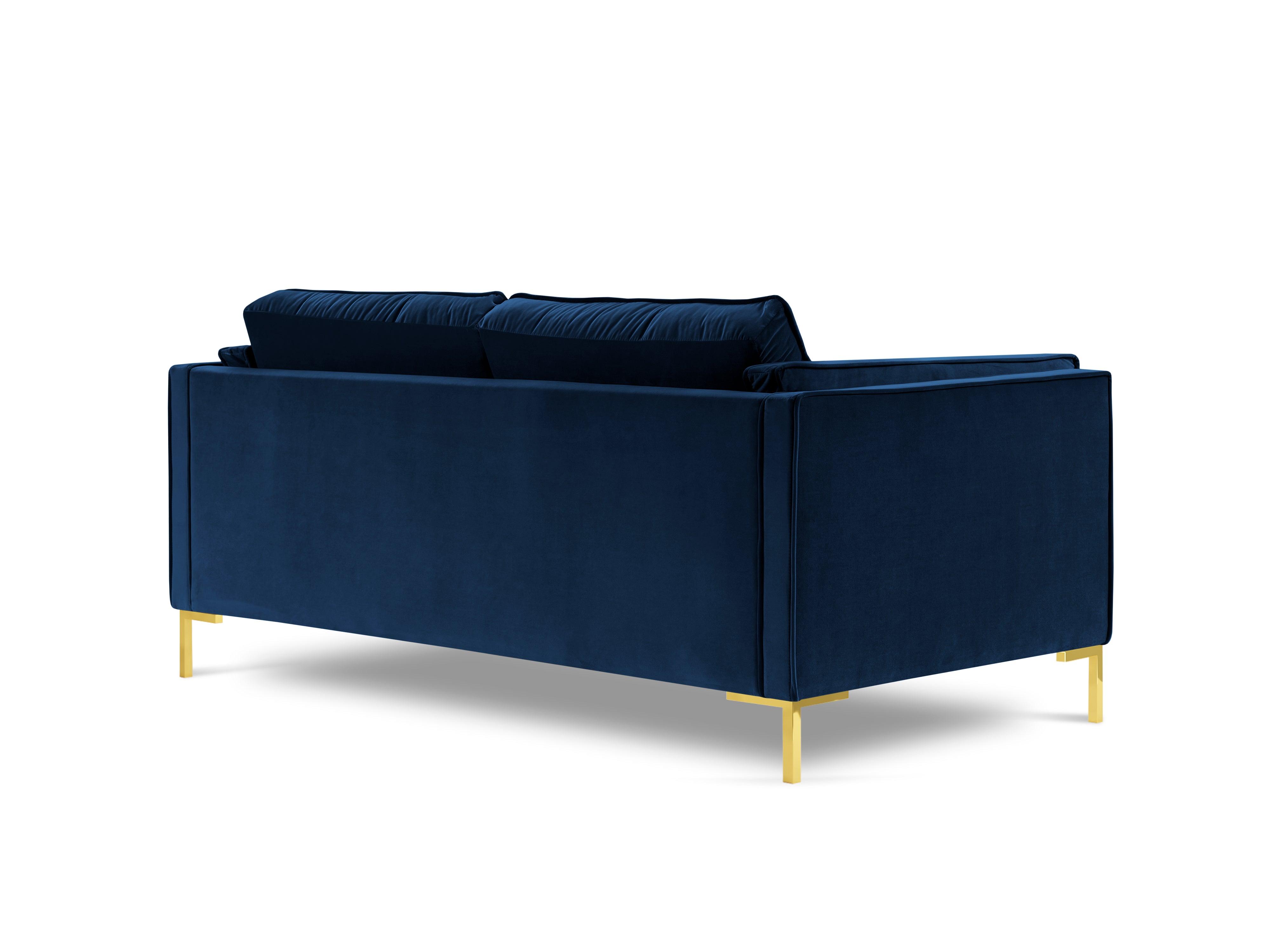 LUIS royal blue 2-seater velvet sofa with gold base - Eye on Design