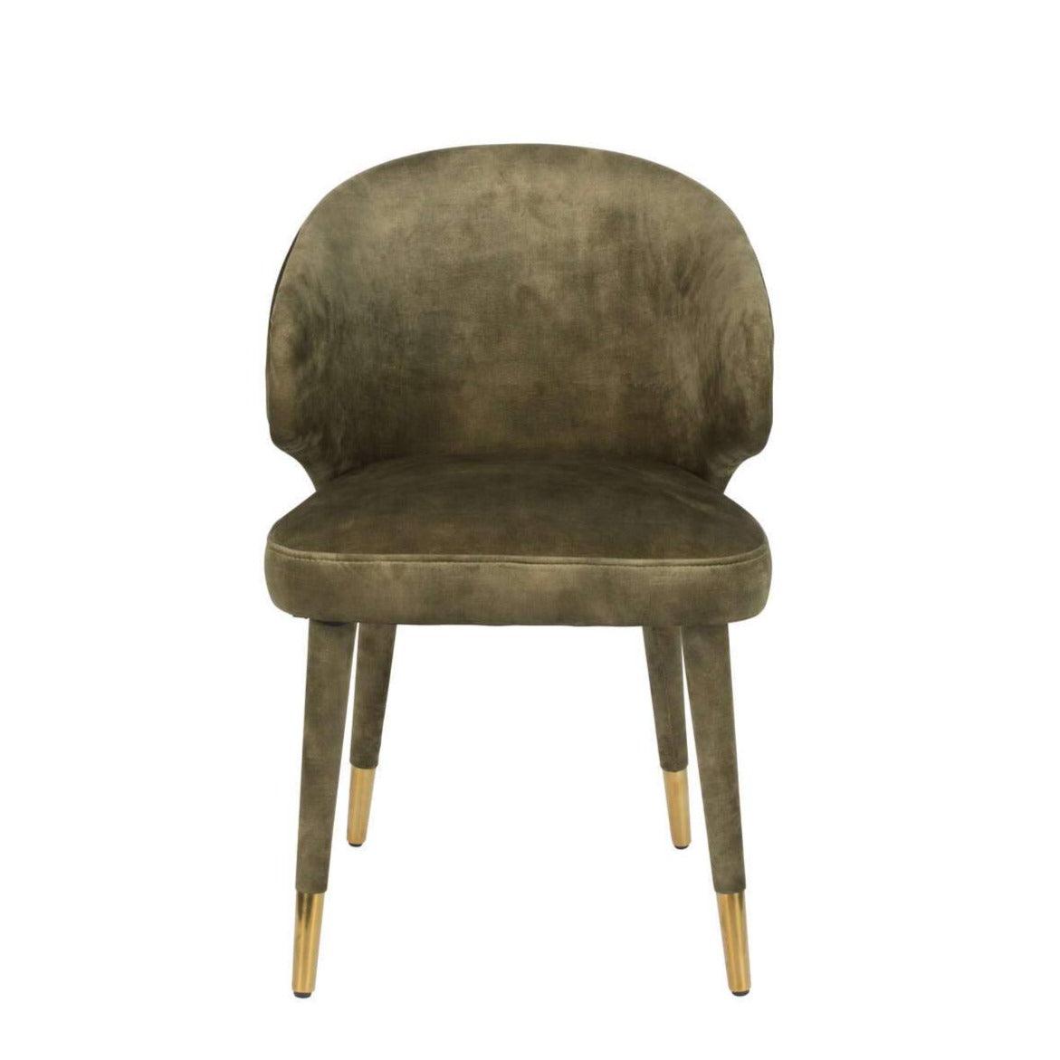 LUNAR VELVET chair green, Dutchbone, Eye on Design