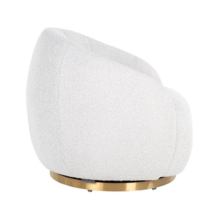 MONZA swivel armchair white boucle - Eye on Design