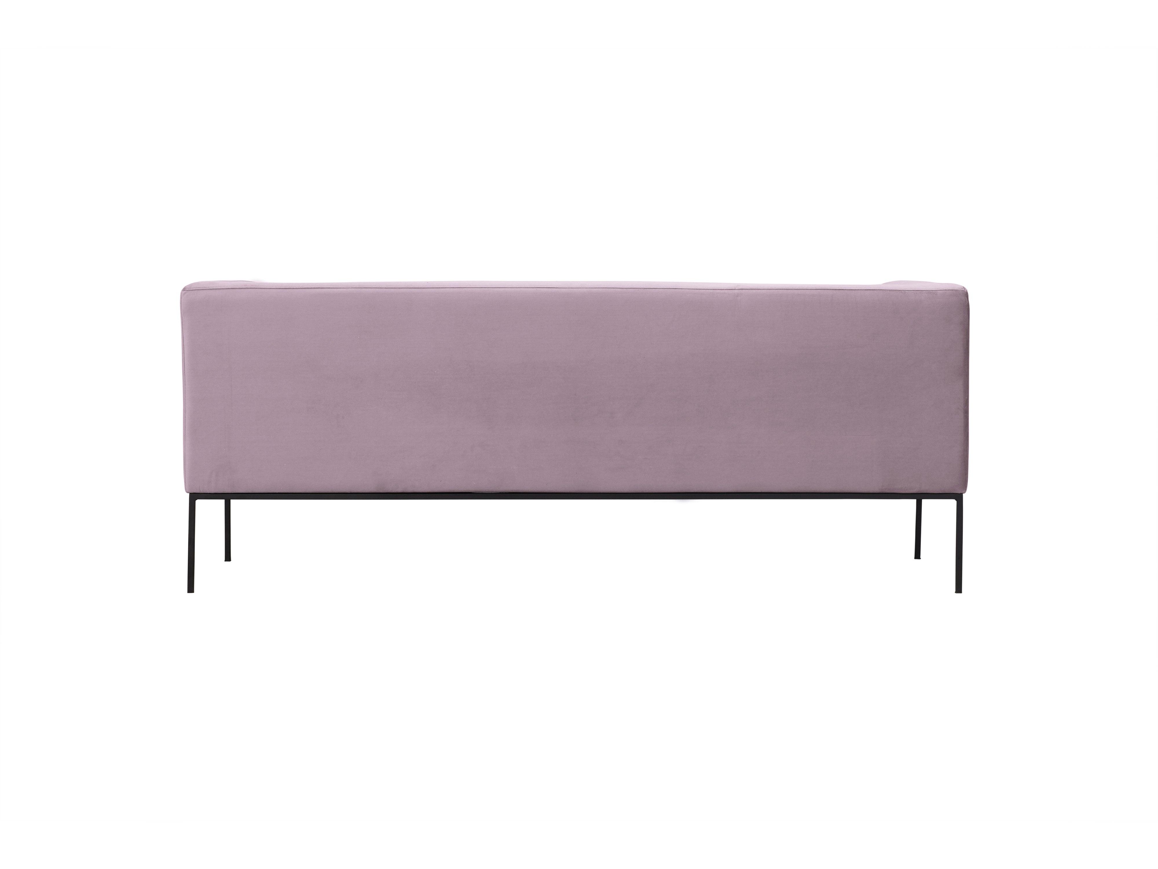 Velvet Sofa, "Neptune", 3 Seats, 195x79x76
 ,Pink,Black Metal Frame, Windsor & Co, Eye on Design