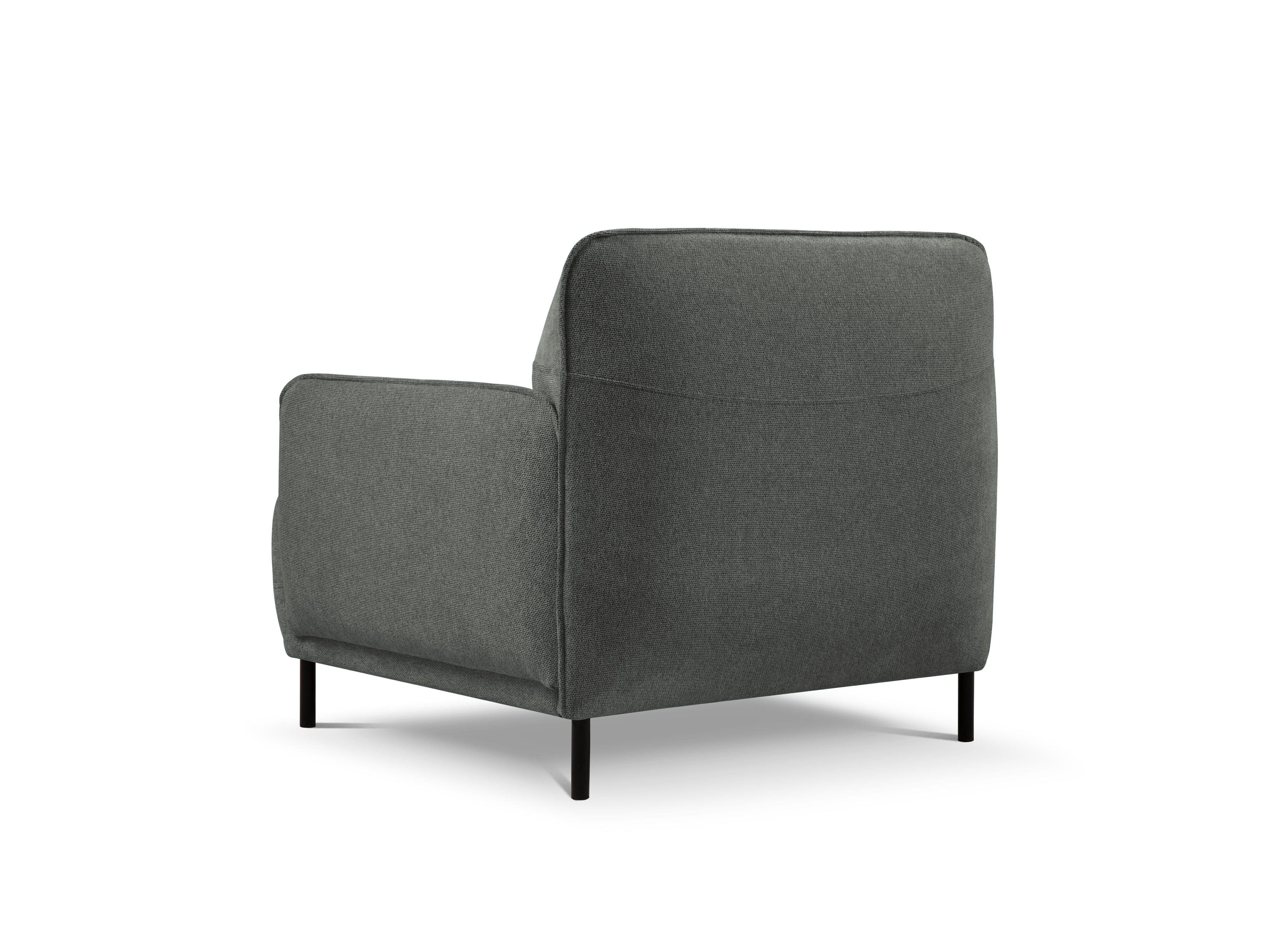 Armchair, "Neso", 1 Seat, 88x90x76
 ,Grey,Black Metal, Windsor & Co, Eye on Design