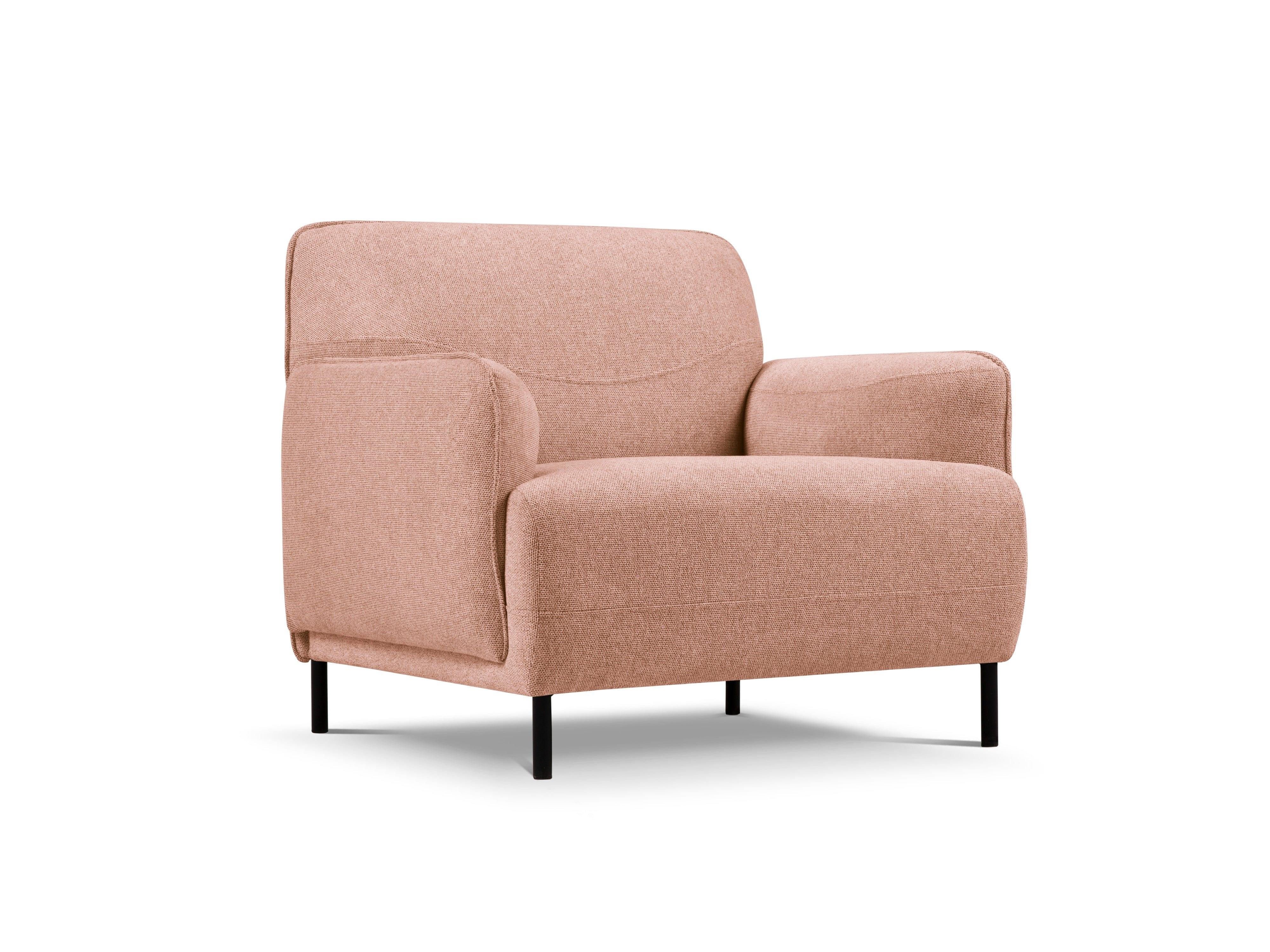 Armchair, "Neso", 1 Seat, 88x90x76
 ,Pink,Black Metal, Windsor & Co, Eye on Design