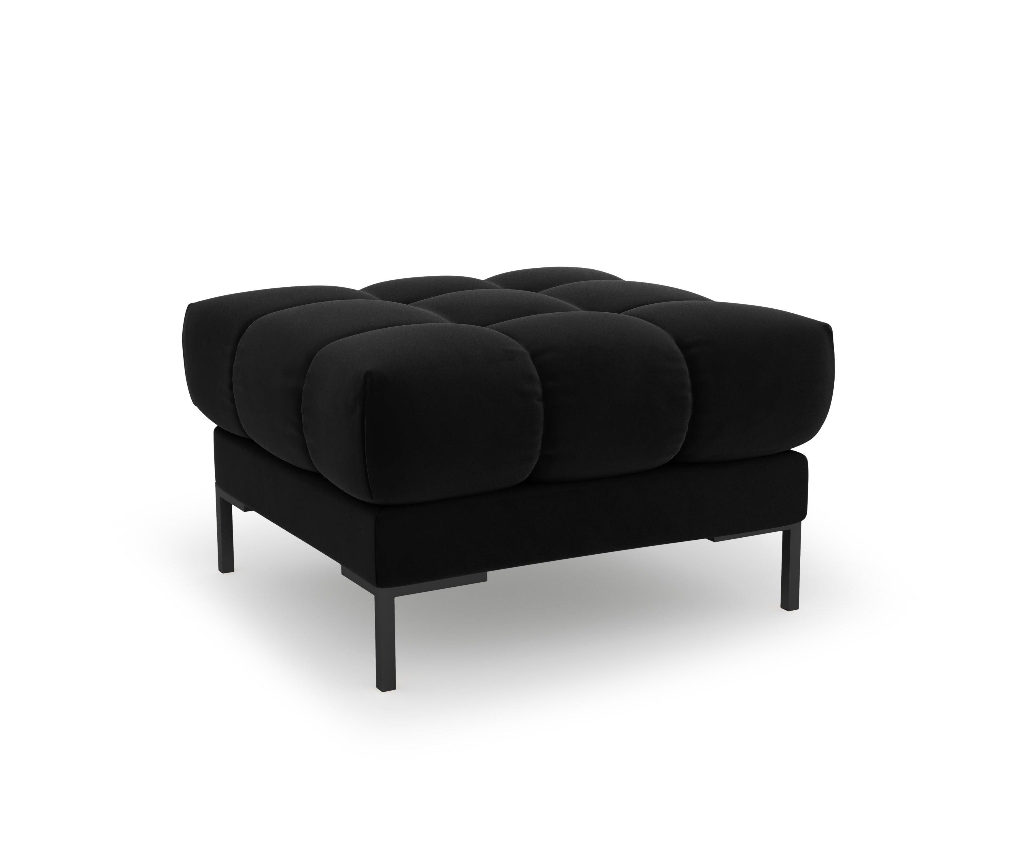 Pouffe velvet BALI black with black base - Eye on Design