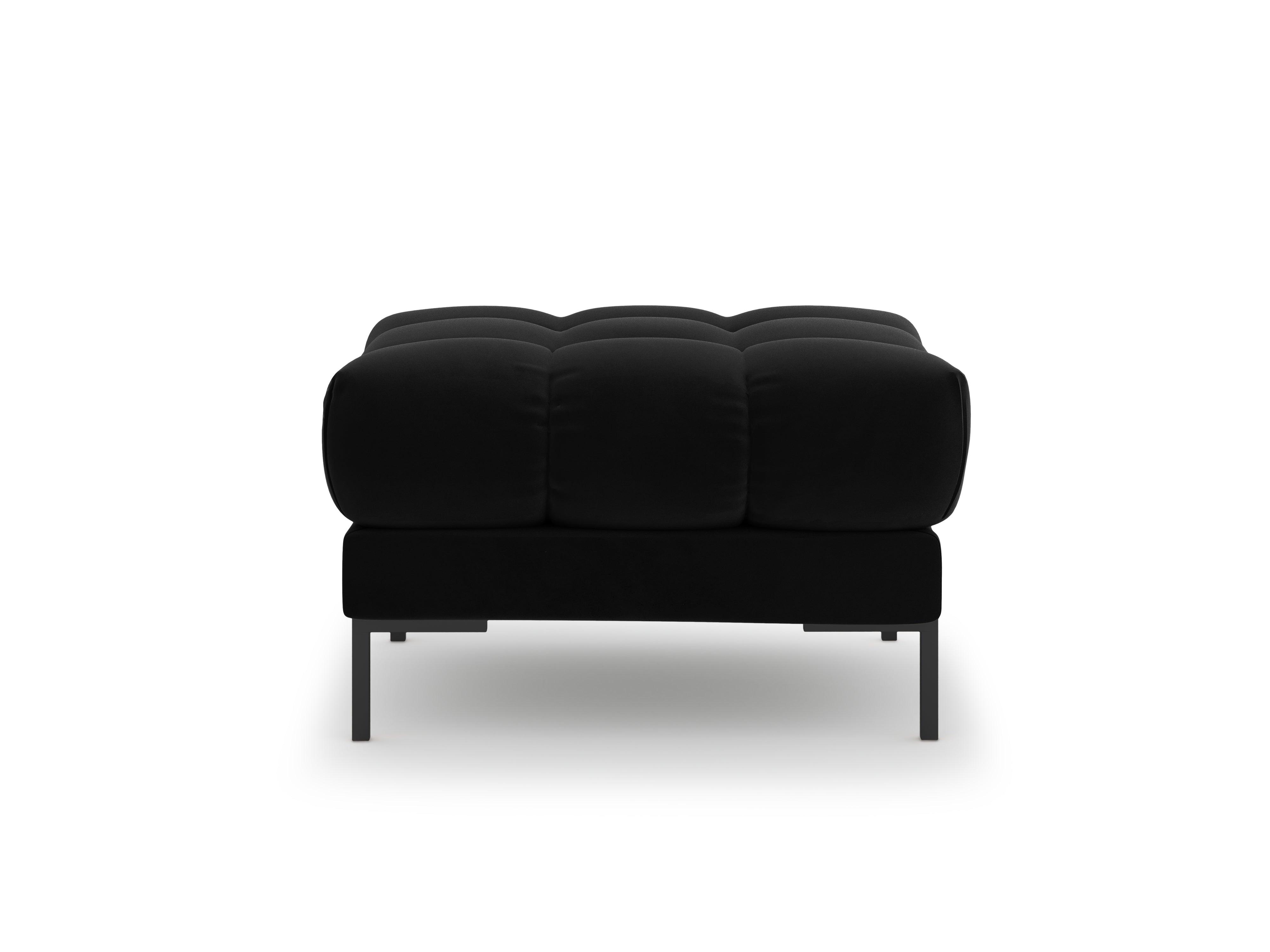 Pouffe velvet BALI black with black base - Eye on Design