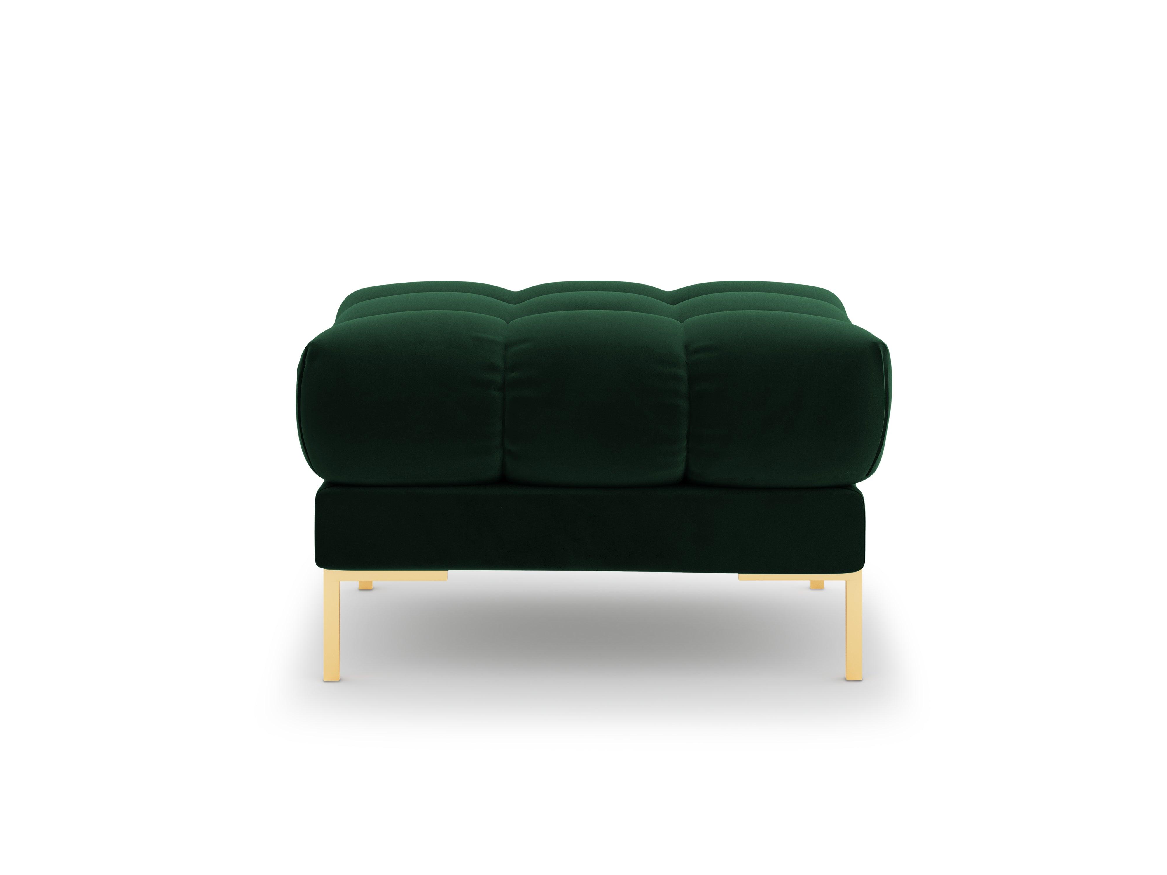 Pouffe velvet BALI bottle green with gold base - Eye on Design