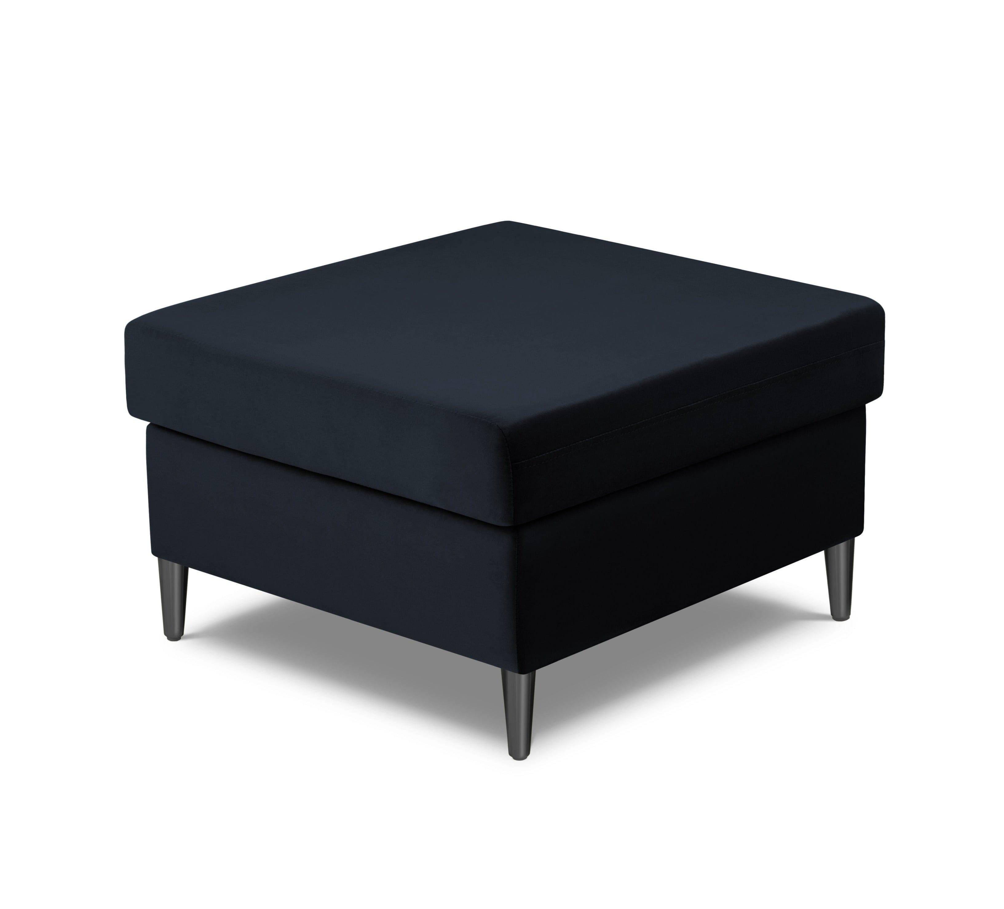 Pouffe velvet KYOTO dark blue with black base - Eye on Design