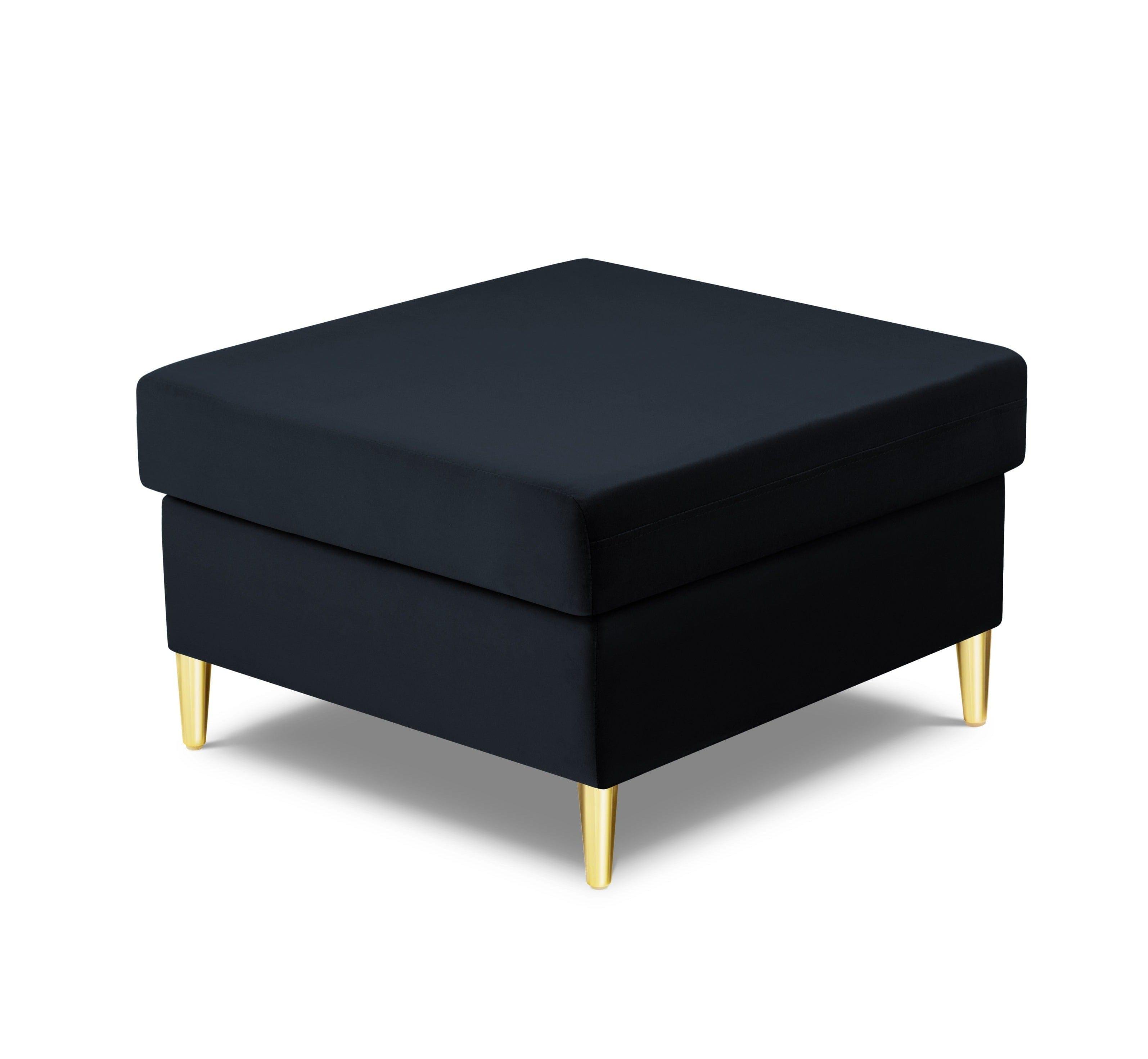 Pouffe velvet KYOTO dark blue with golden base - Eye on Design