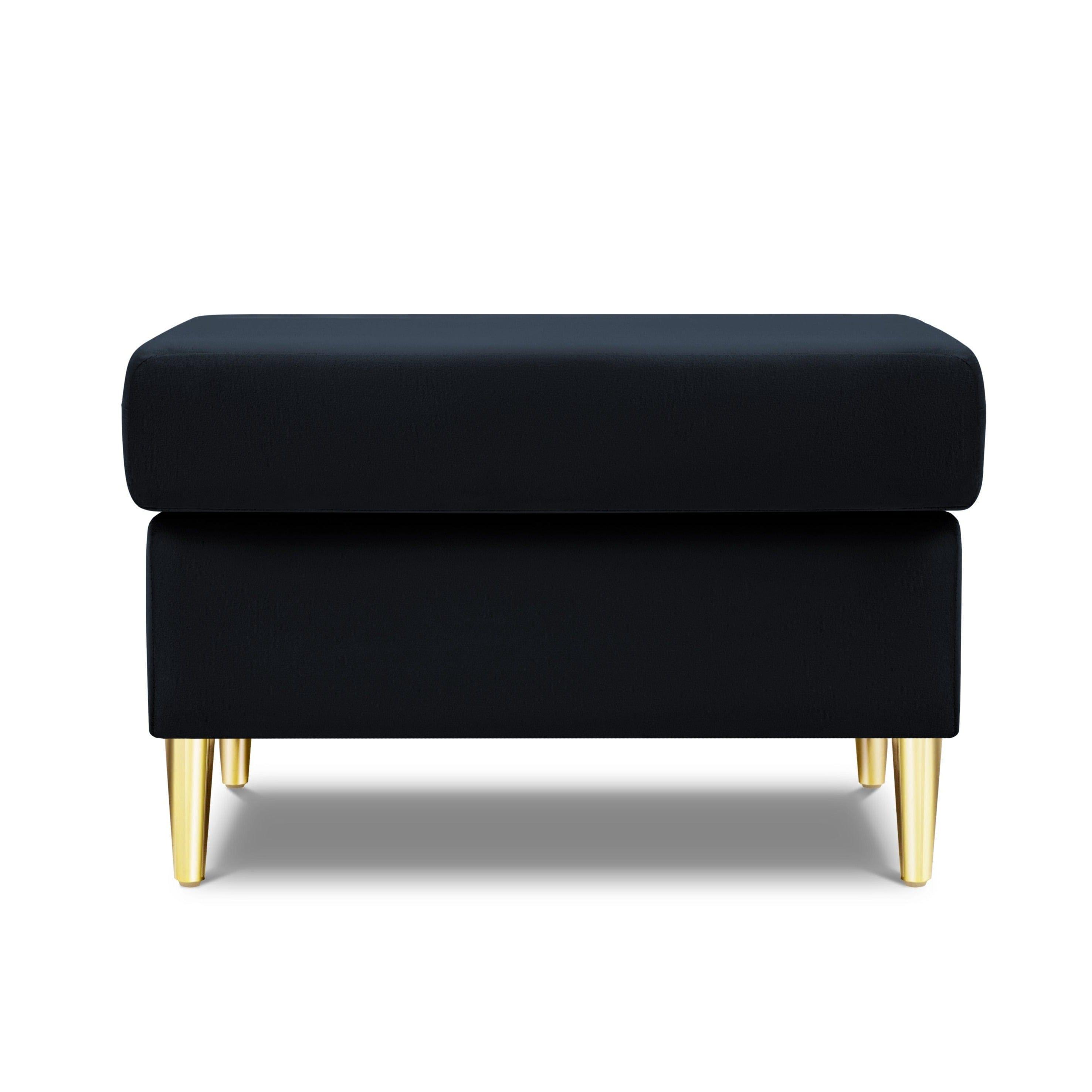 Pouffe velvet KYOTO dark blue with golden base - Eye on Design