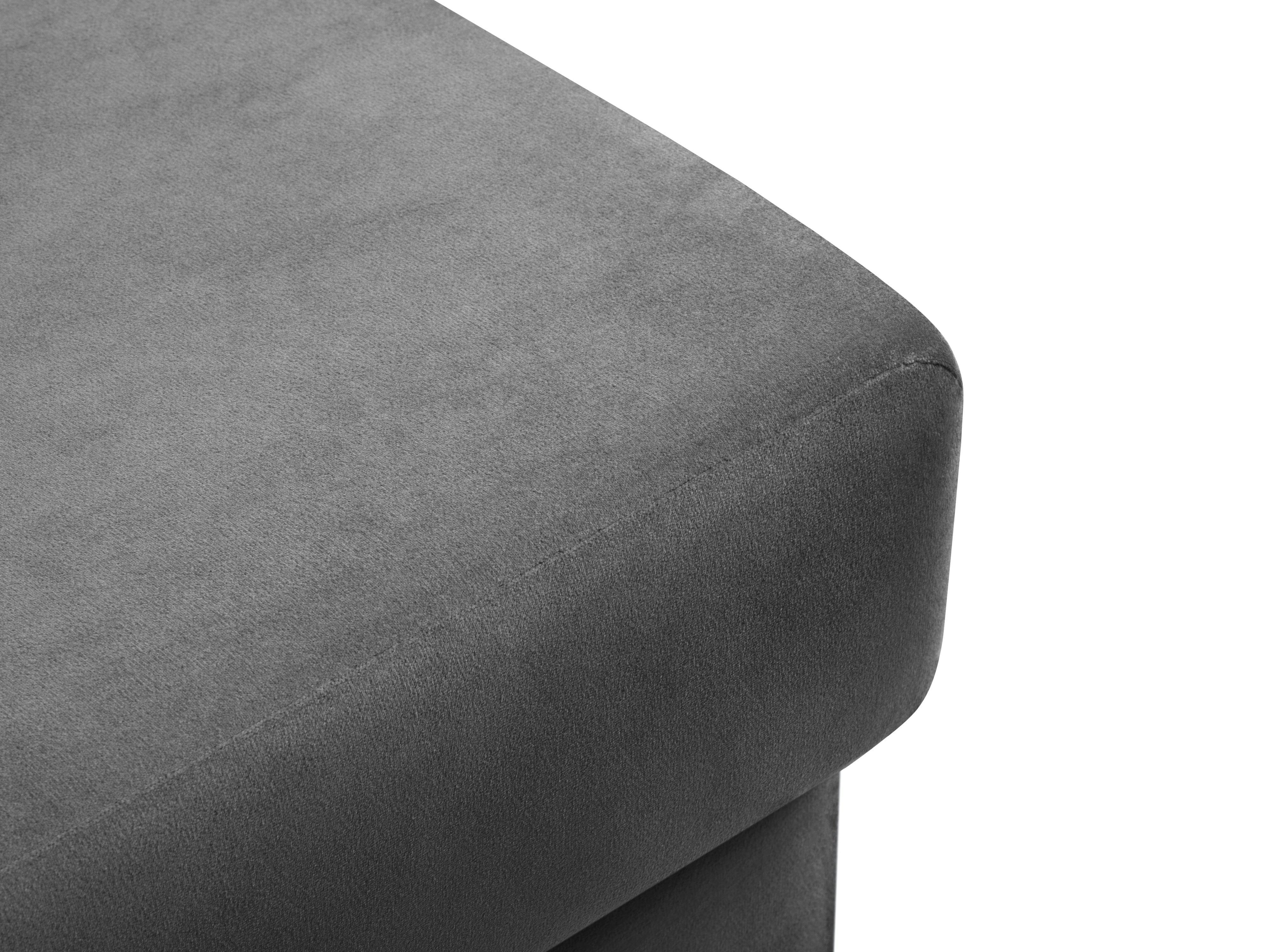 Pouffe velvet KYOTO light grey with black base - Eye on Design