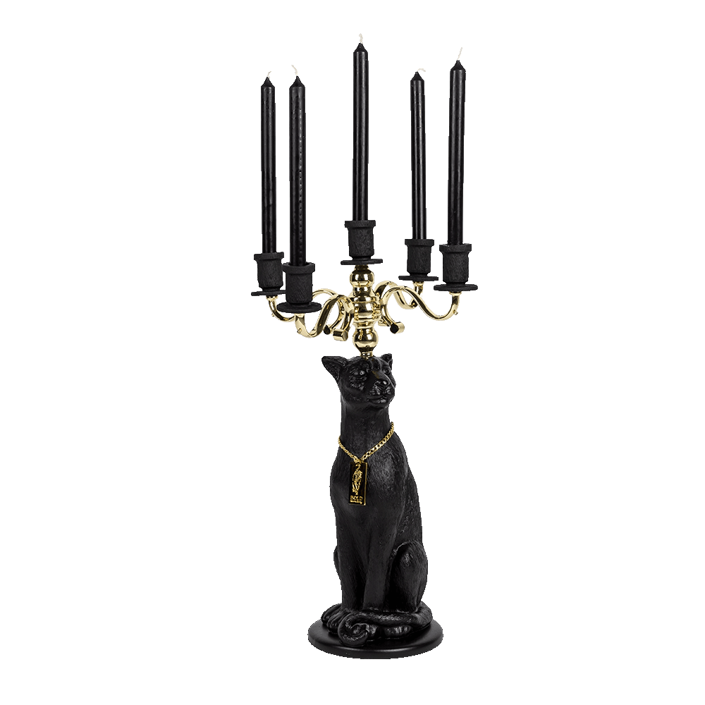 PROUDLY CROWNED PANTHER candle holder black - Eye on Design