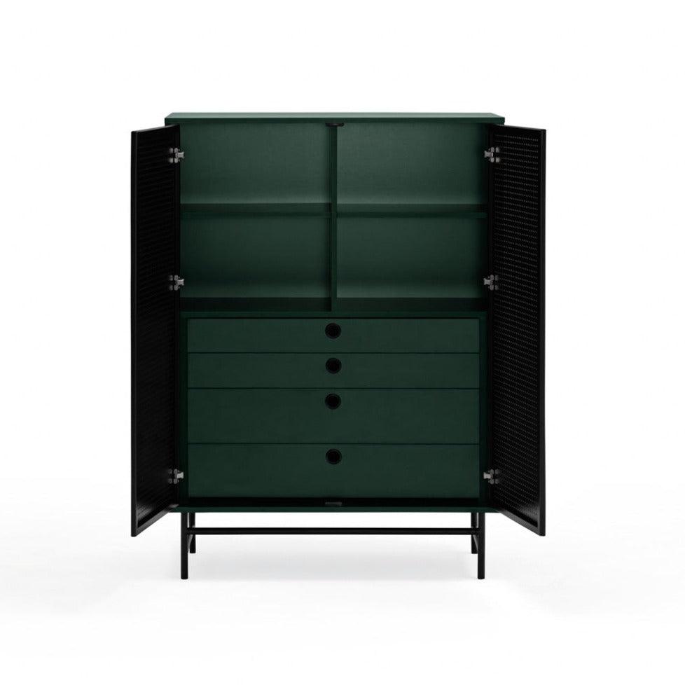 PUNTO high chest of drawers dark green - Eye on Design