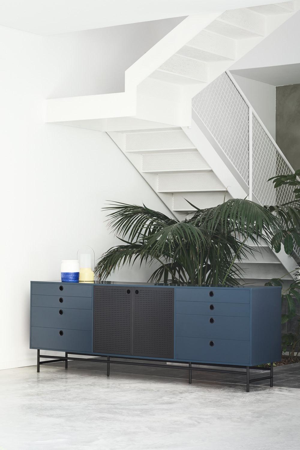 PUNTO low chest of drawers dark blue - Eye on Design