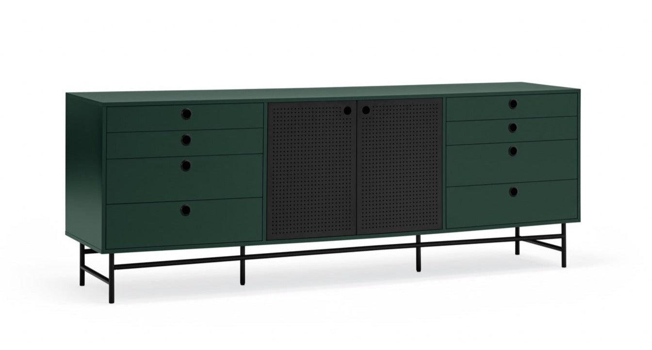 PUNTO low chest of drawers dark green - Eye on Design