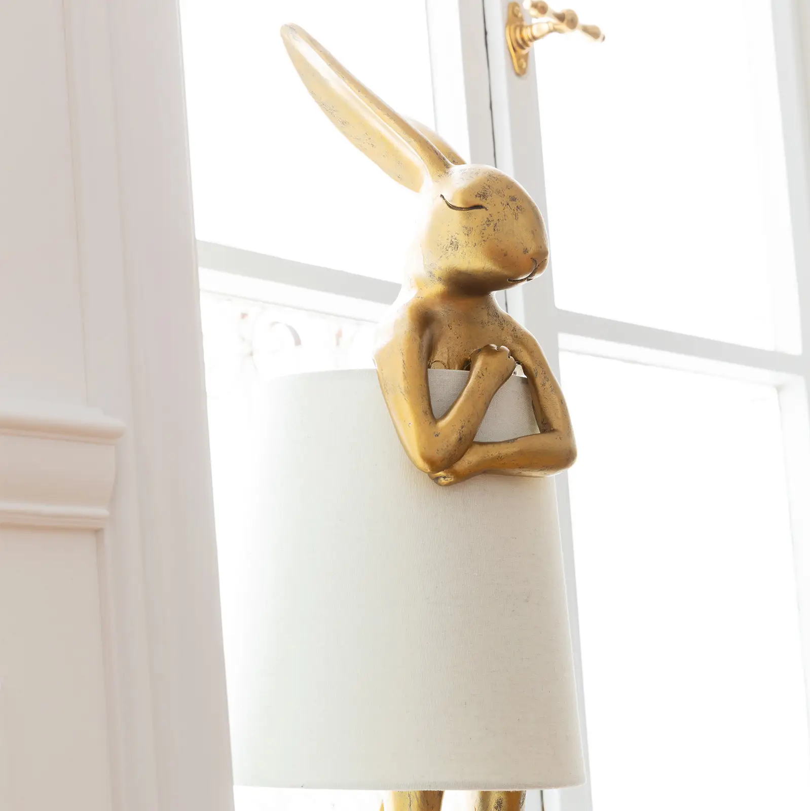 Table lamp RABBIT gold with white lamp shade, Kare Design, Eye on Design