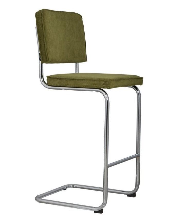 RIDGE RIB bar stool green, Zuiver, Eye on Design