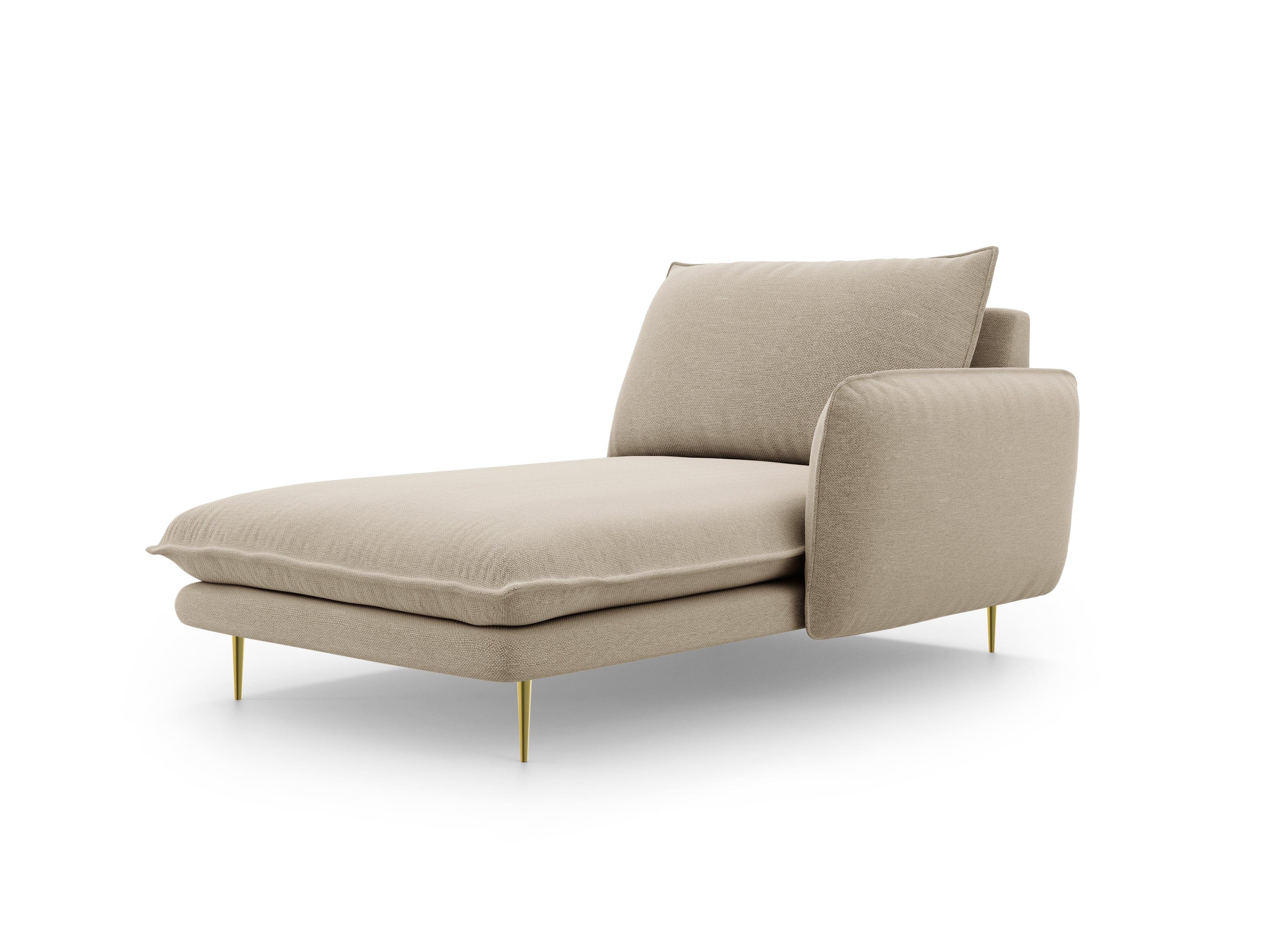 Right side chaise longue VIENNA beige with gold base - Eye on Design