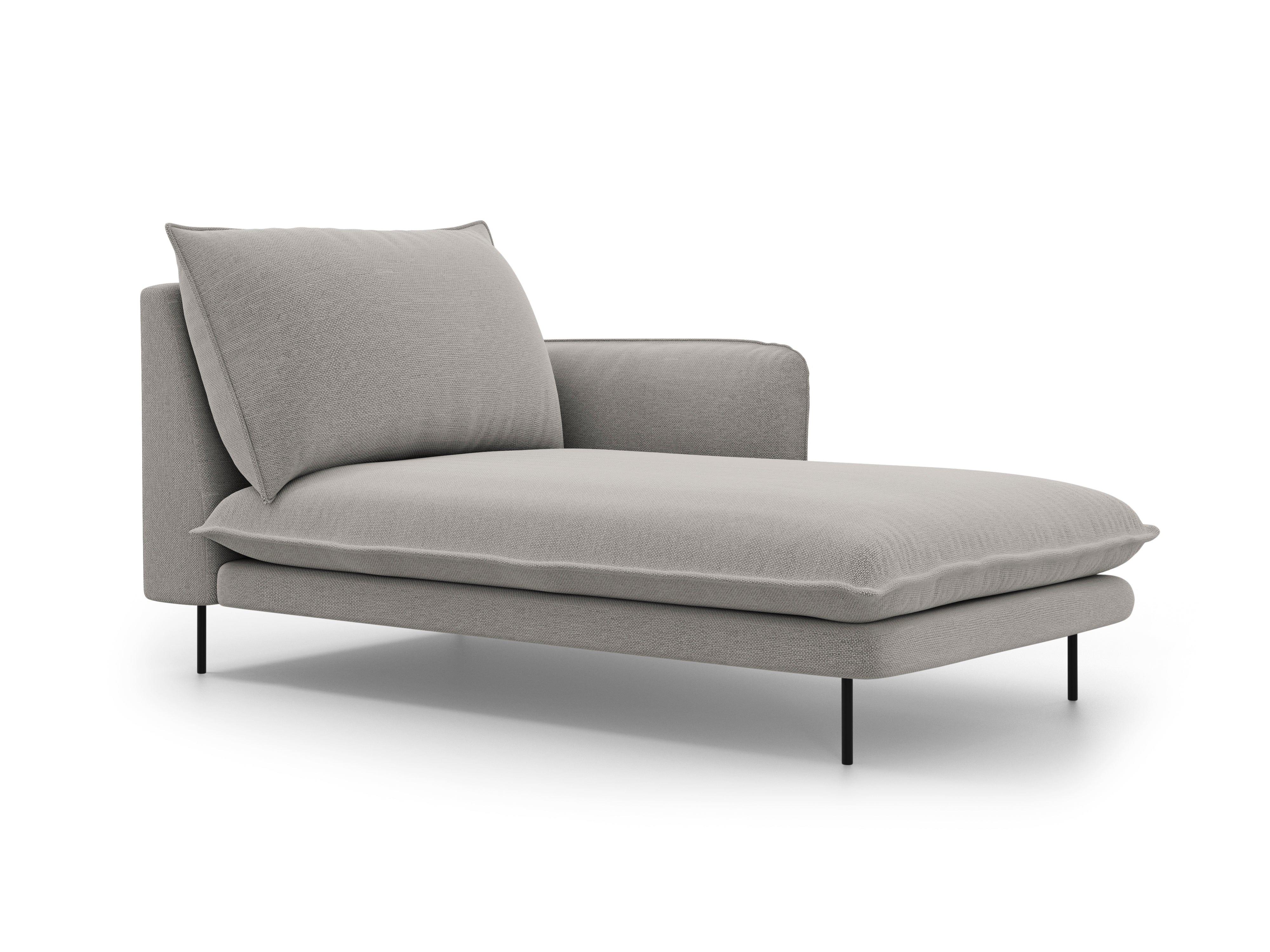 Right side chaise longue VIENNA light grey with black base - Eye on Design