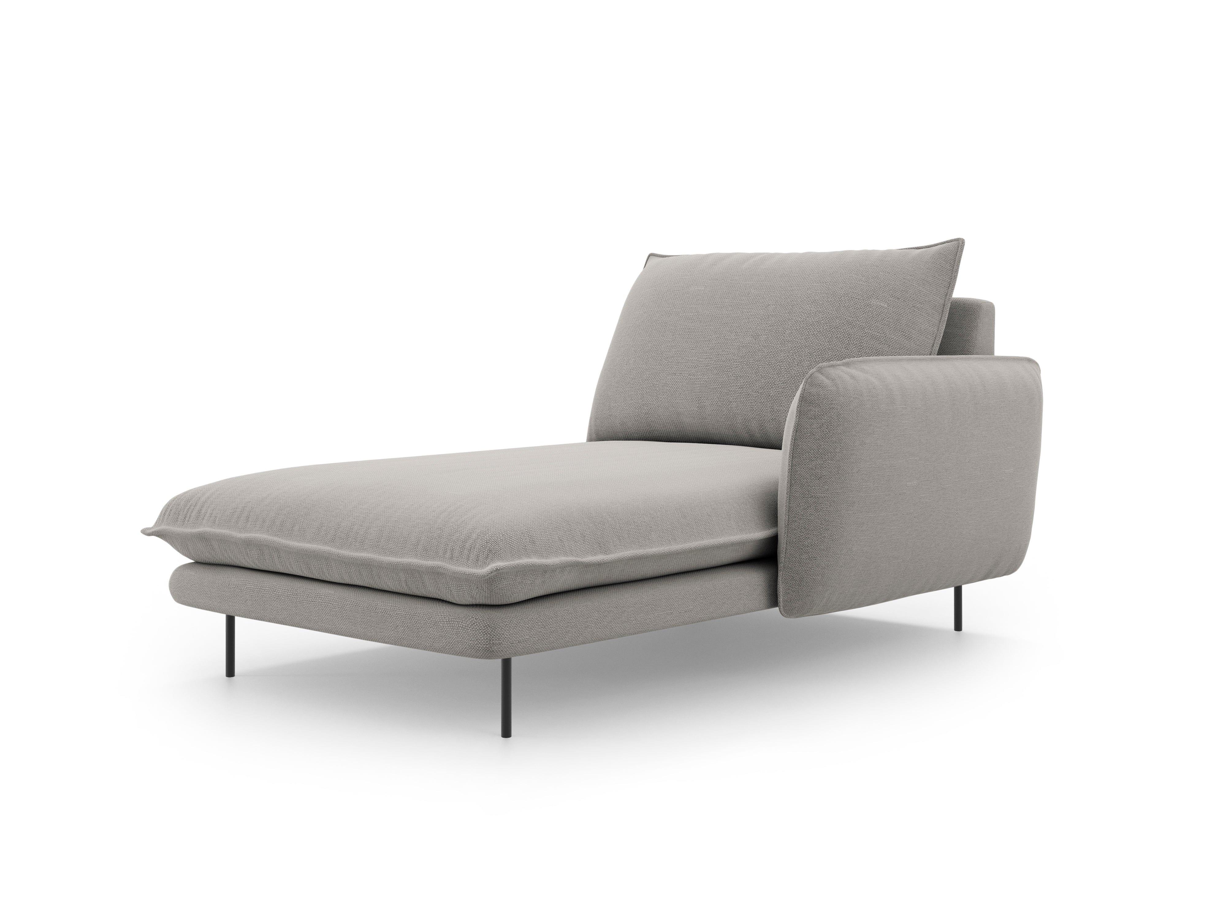 Right side chaise longue VIENNA light grey with black base - Eye on Design