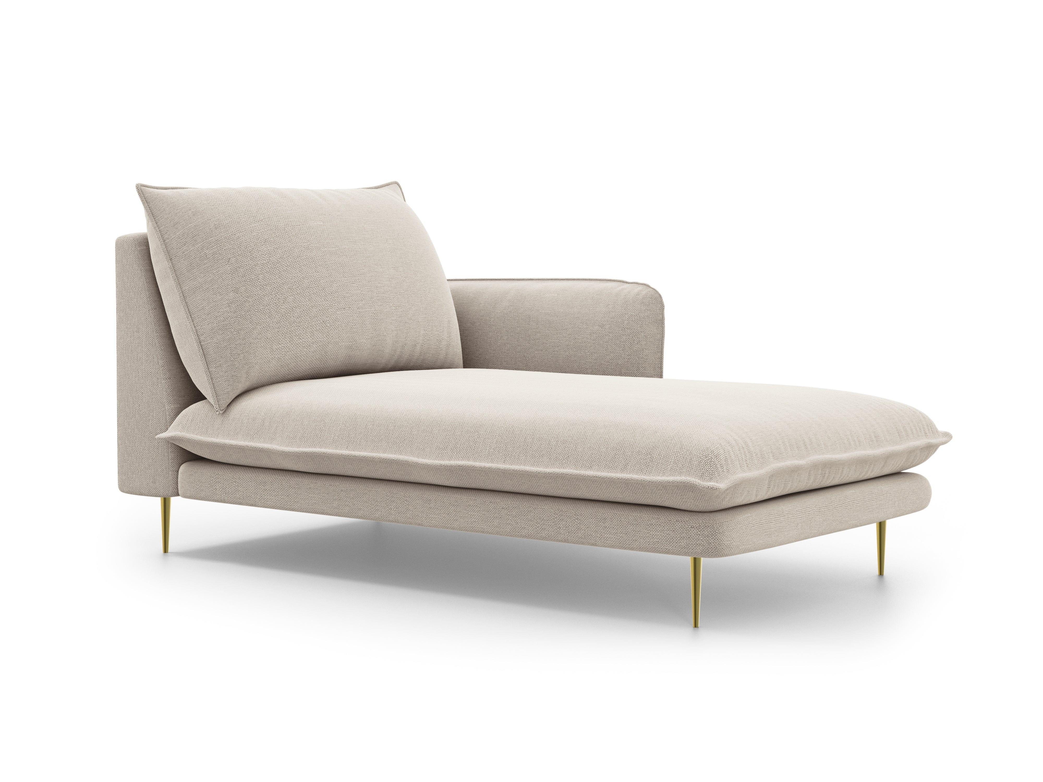 Right side chaise longue VIENNA sand with gold base - Eye on Design