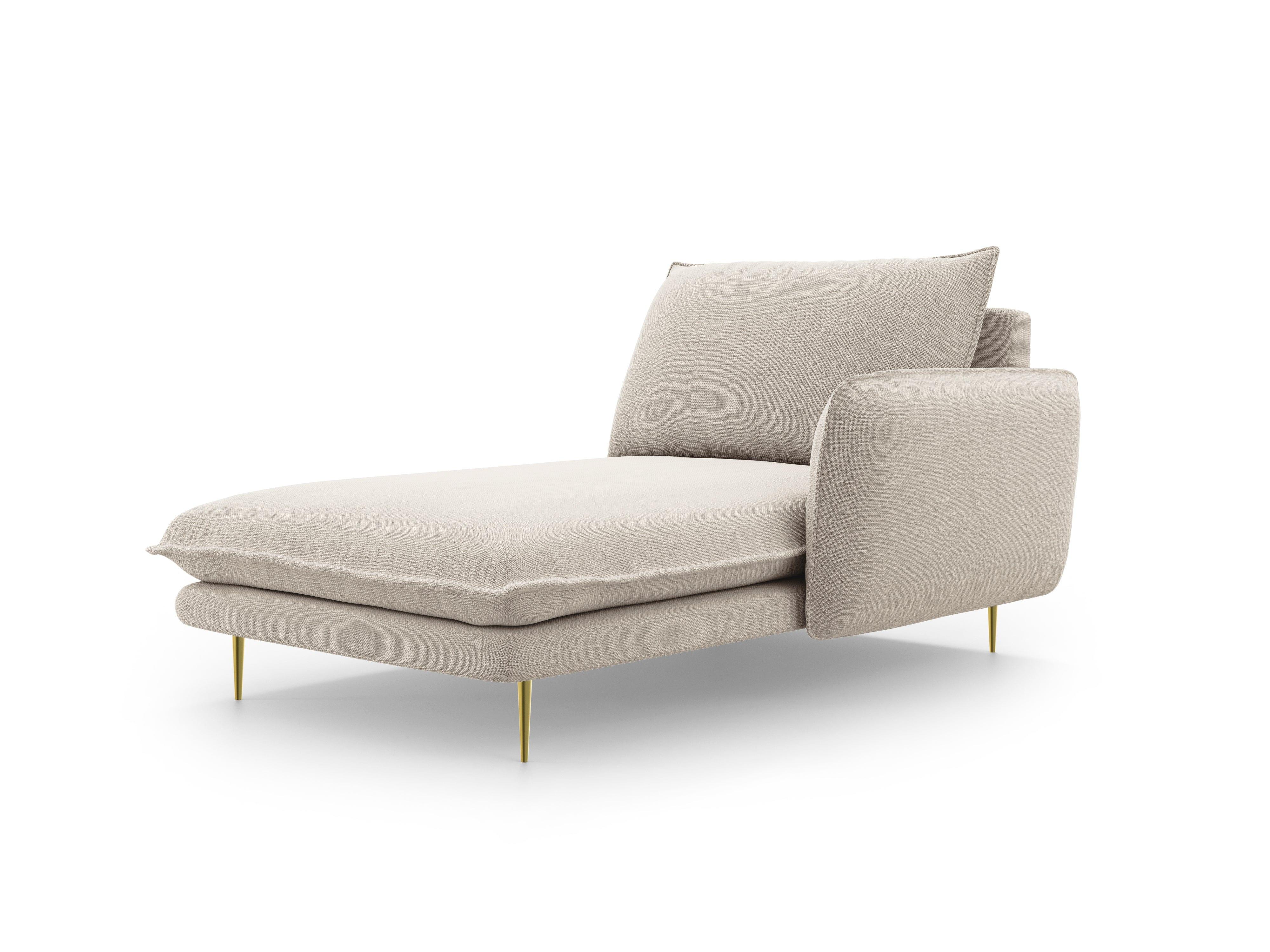 Right side chaise longue VIENNA sand with gold base - Eye on Design