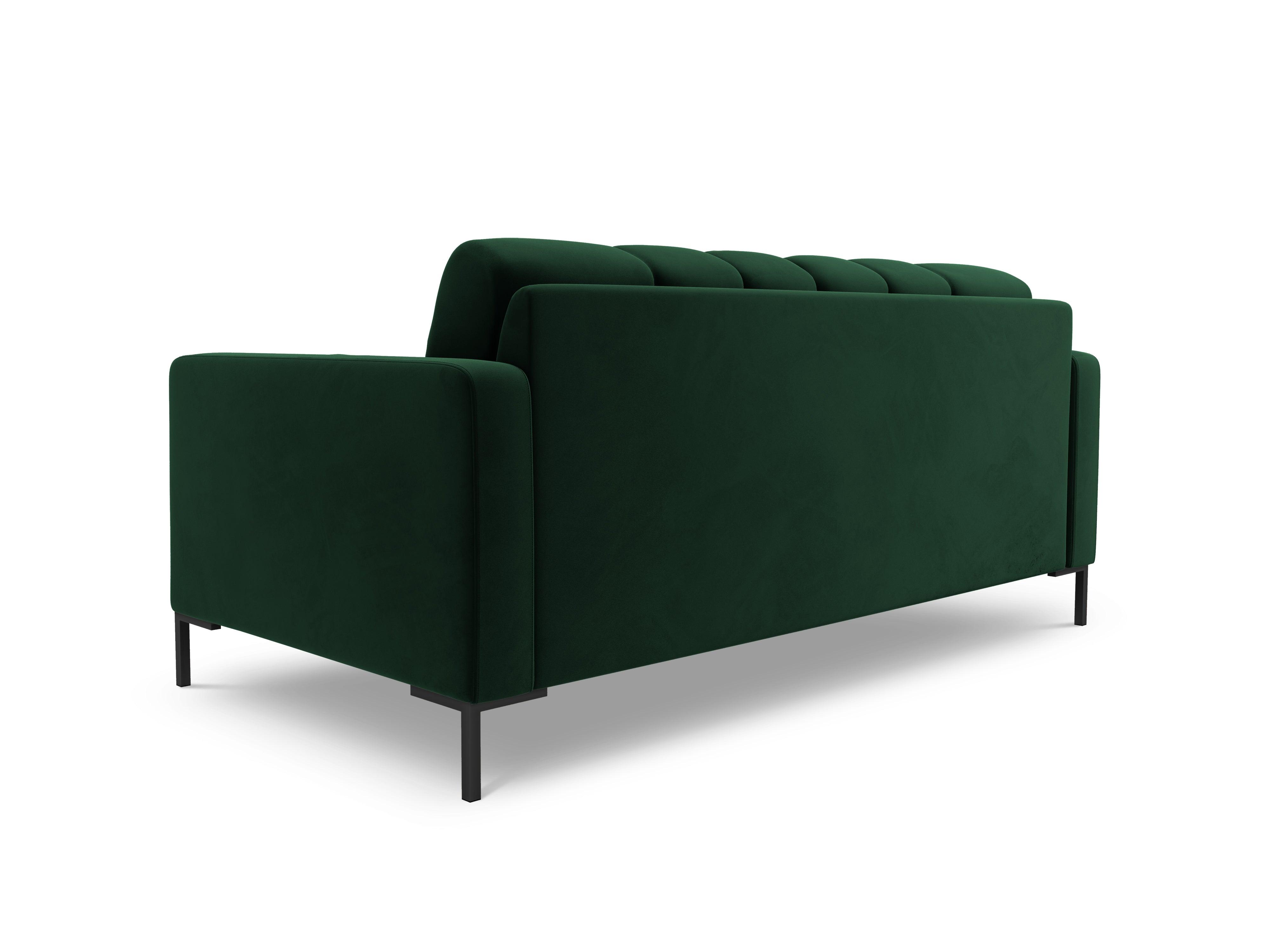 Sofa velvet 2-seater BALI bottle green with black base - Eye on Design