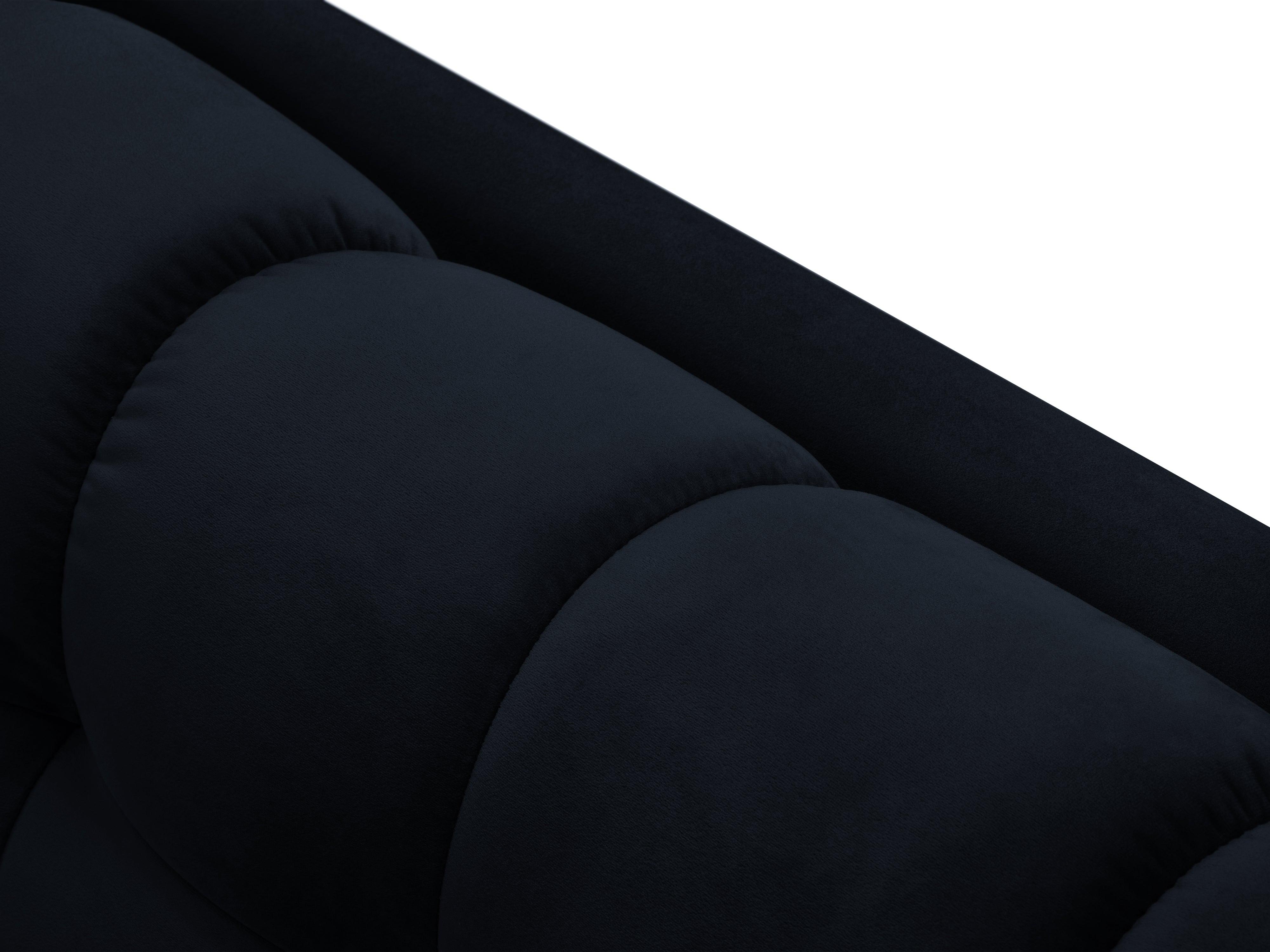 Sofa velvet 2-seater BALI dark blue with black base - Eye on Design