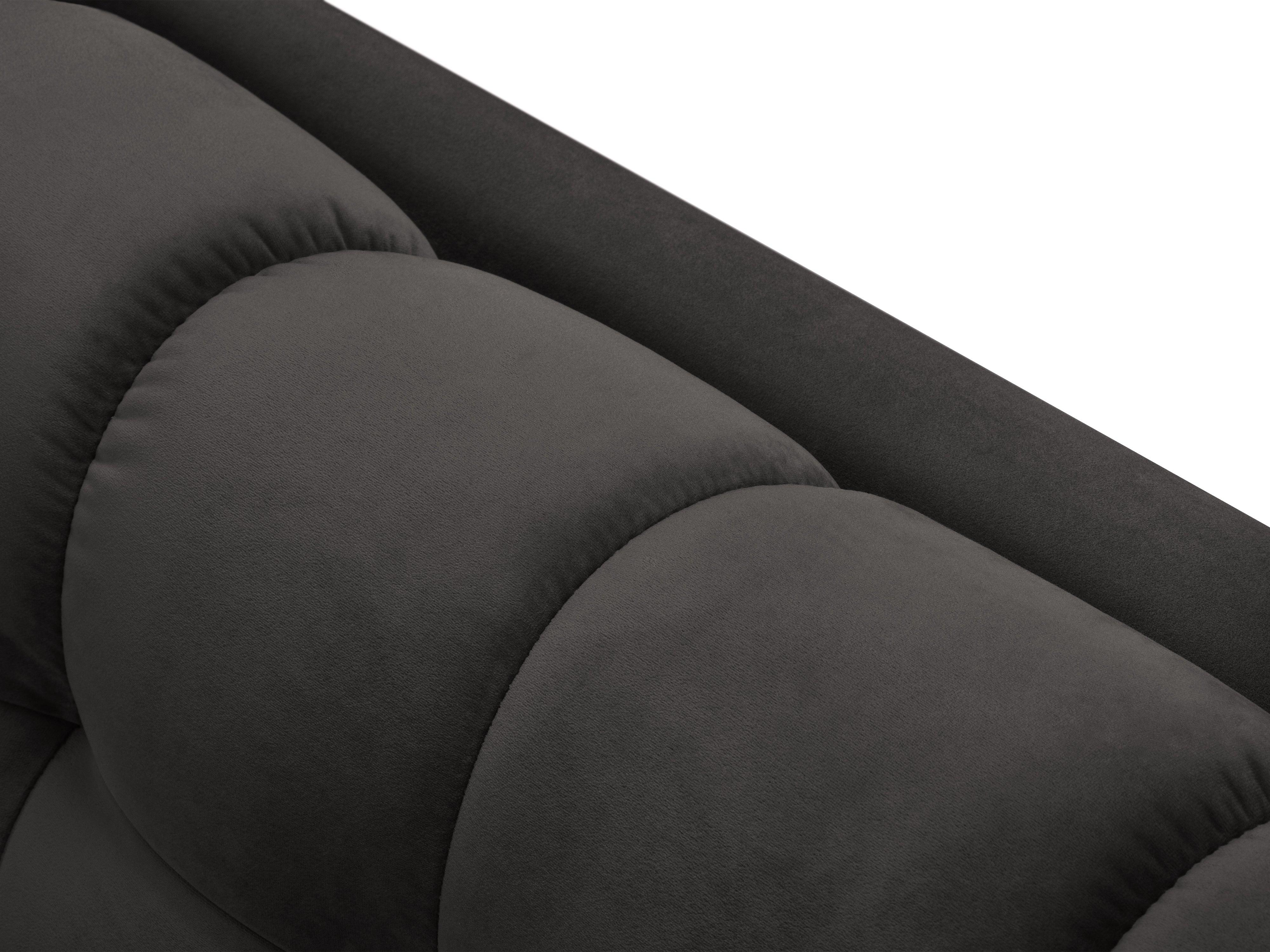 Sofa velvet 2-seater BALI dark grey with black base - Eye on Design