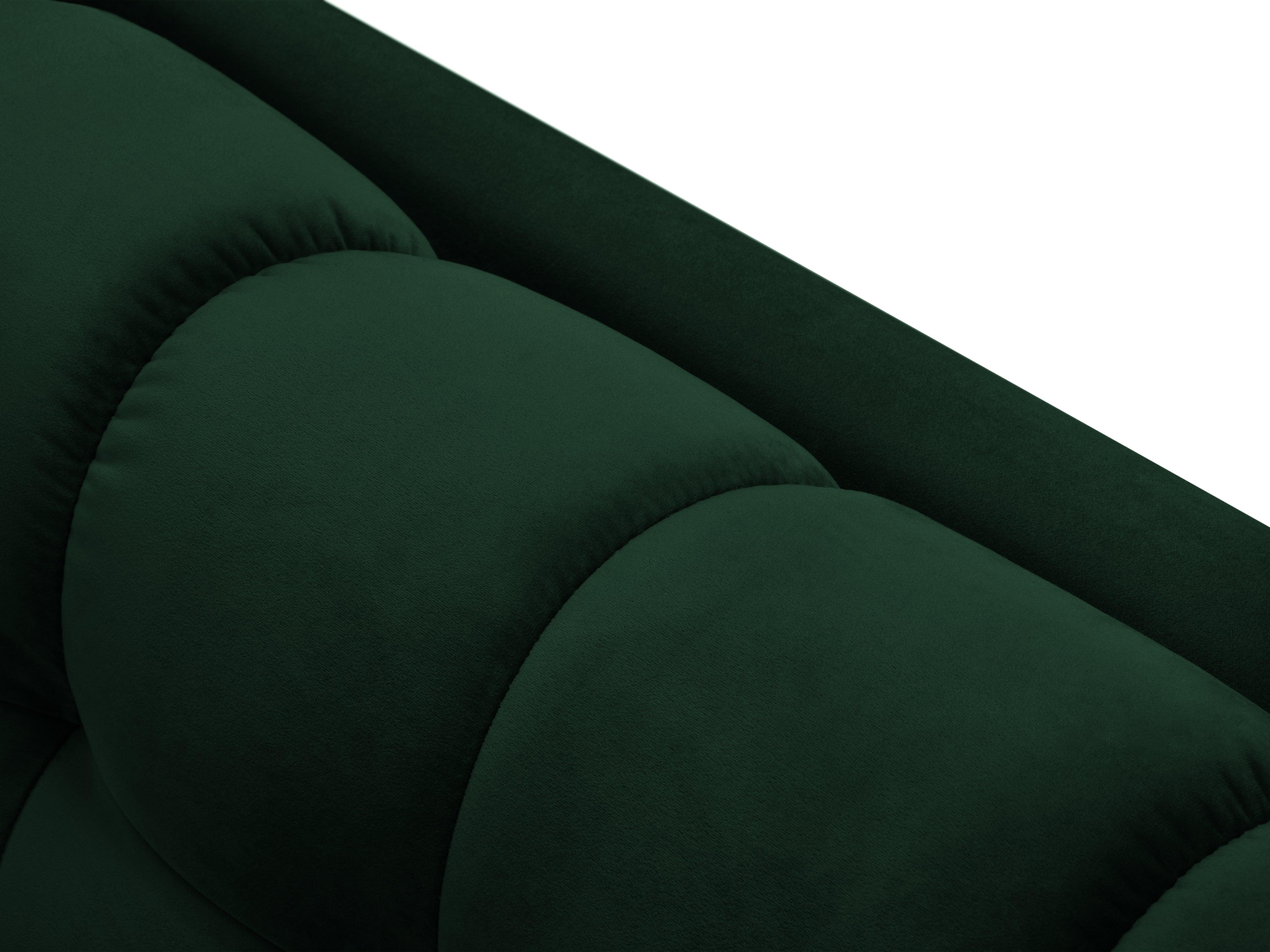 Sofa velvet 3-seater BALI bottle green with black base - Eye on Design