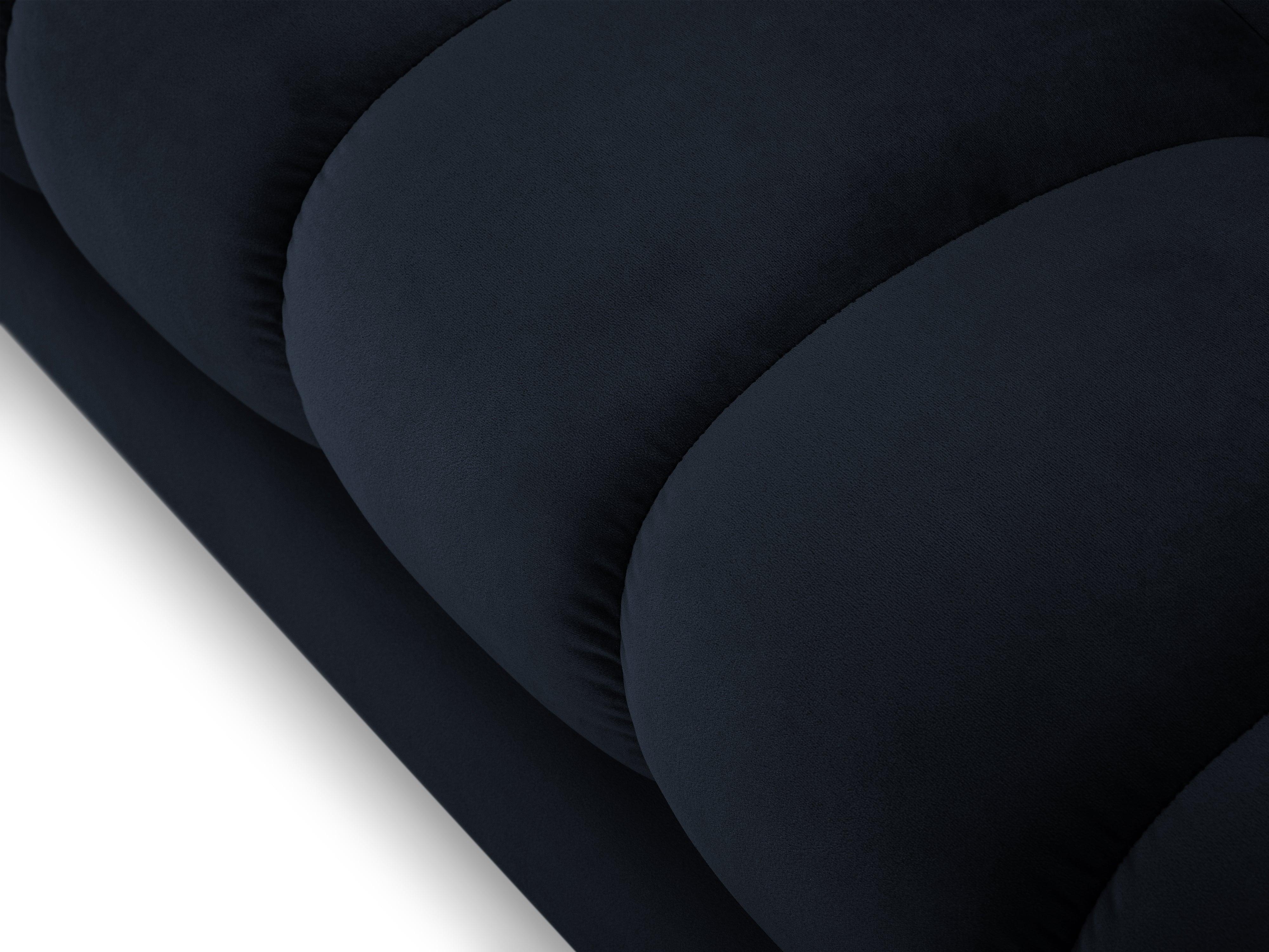 Sofa velvet 3-seater BALI dark blue with black base - Eye on Design