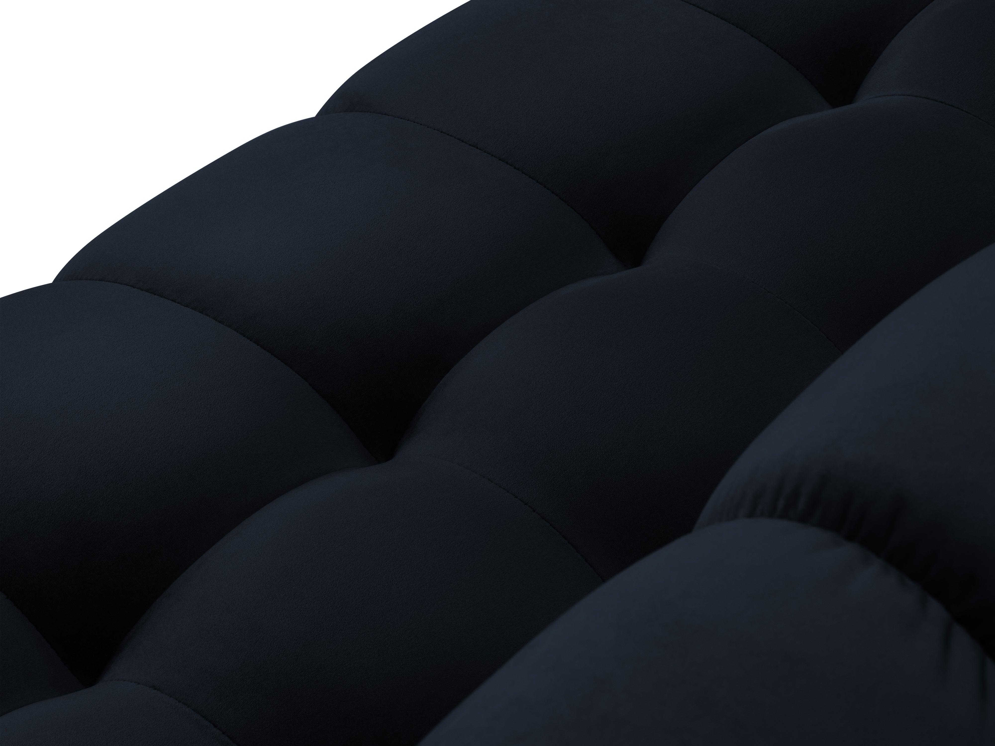 Sofa velvet 3-seater BALI dark blue with black base - Eye on Design