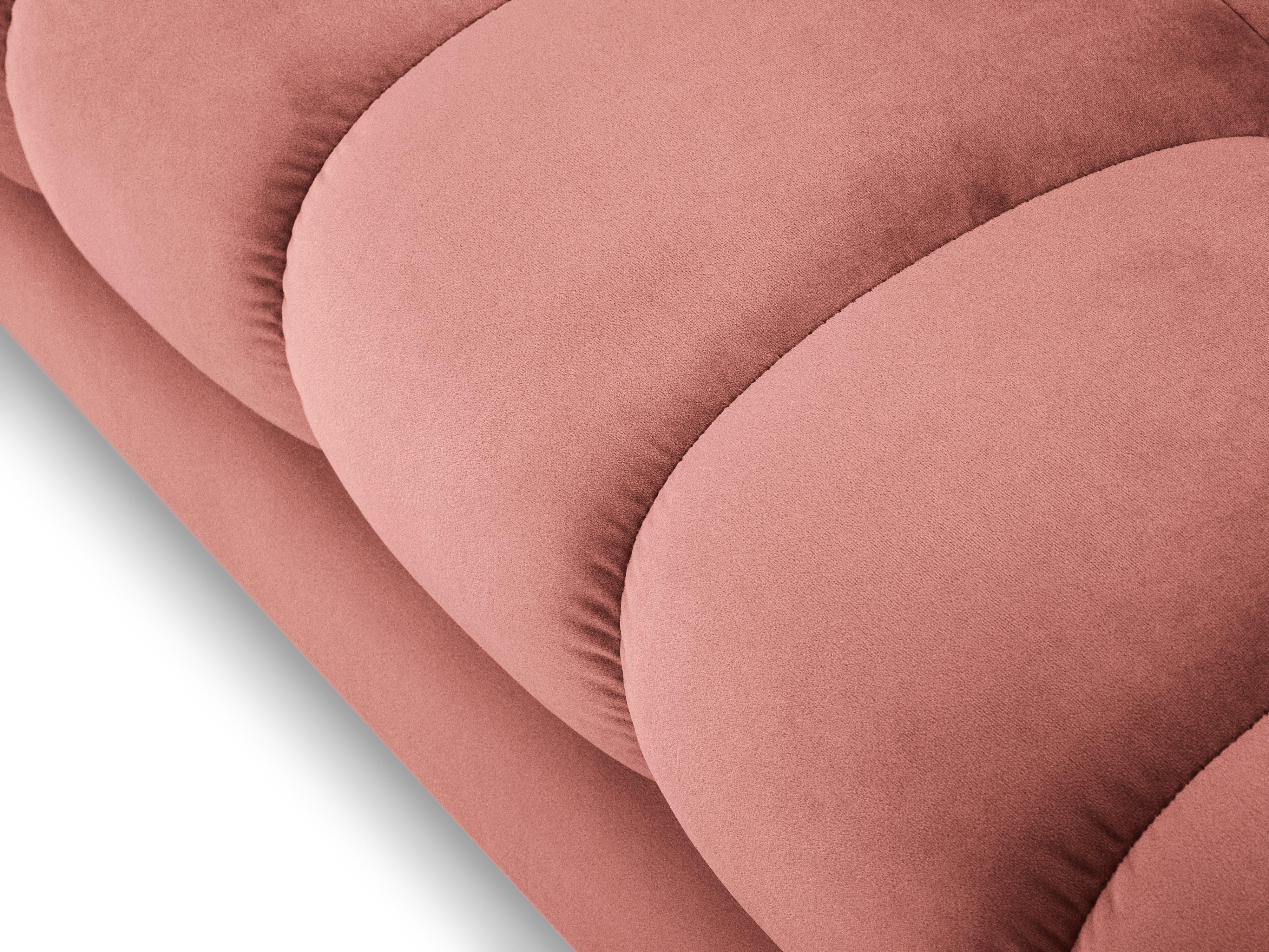 Sofa velvet 3-seater BALI pink with black base - Eye on Design