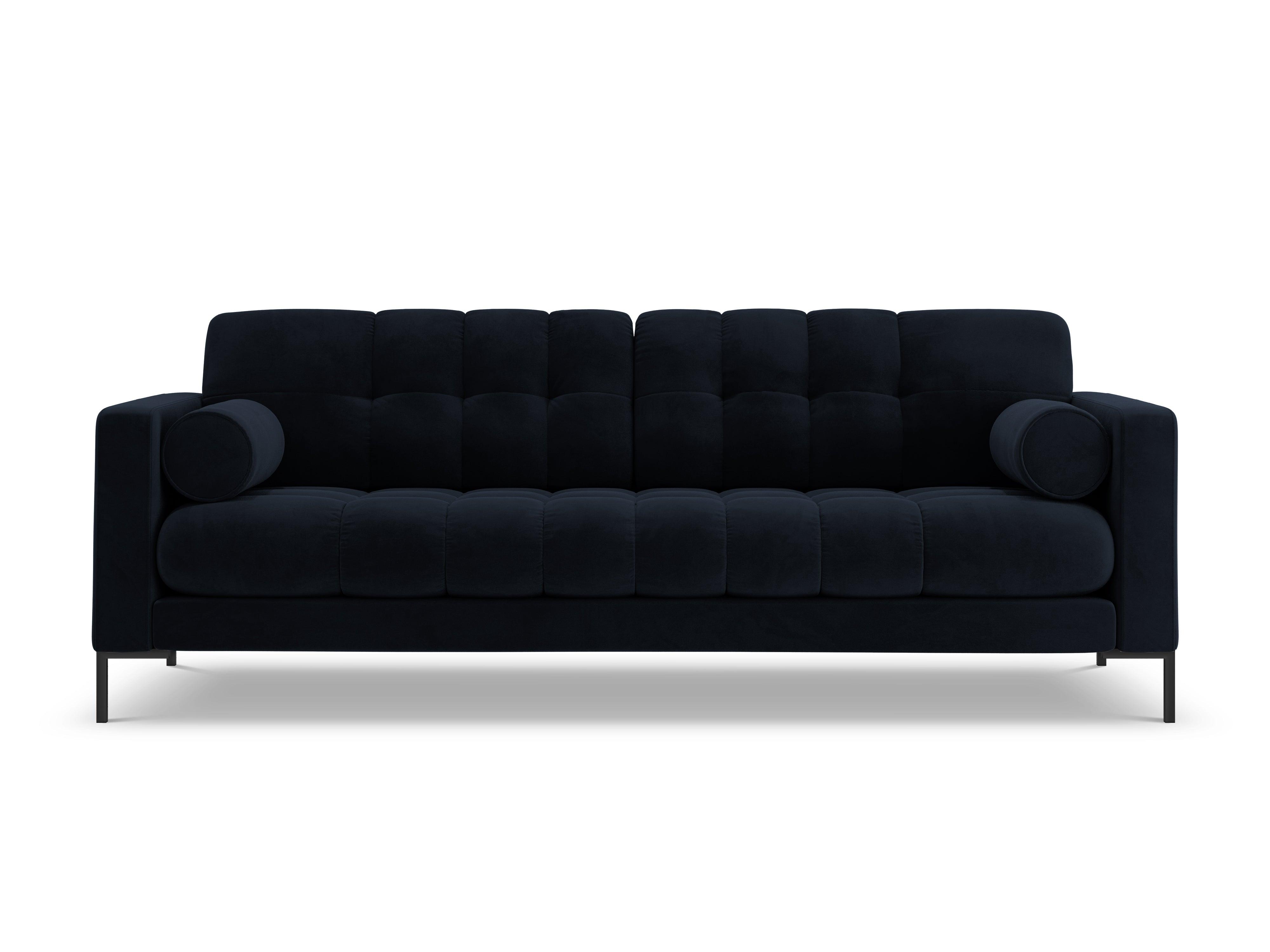 Sofa velvet 4-seater BALI dark blue with black base - Eye on Design