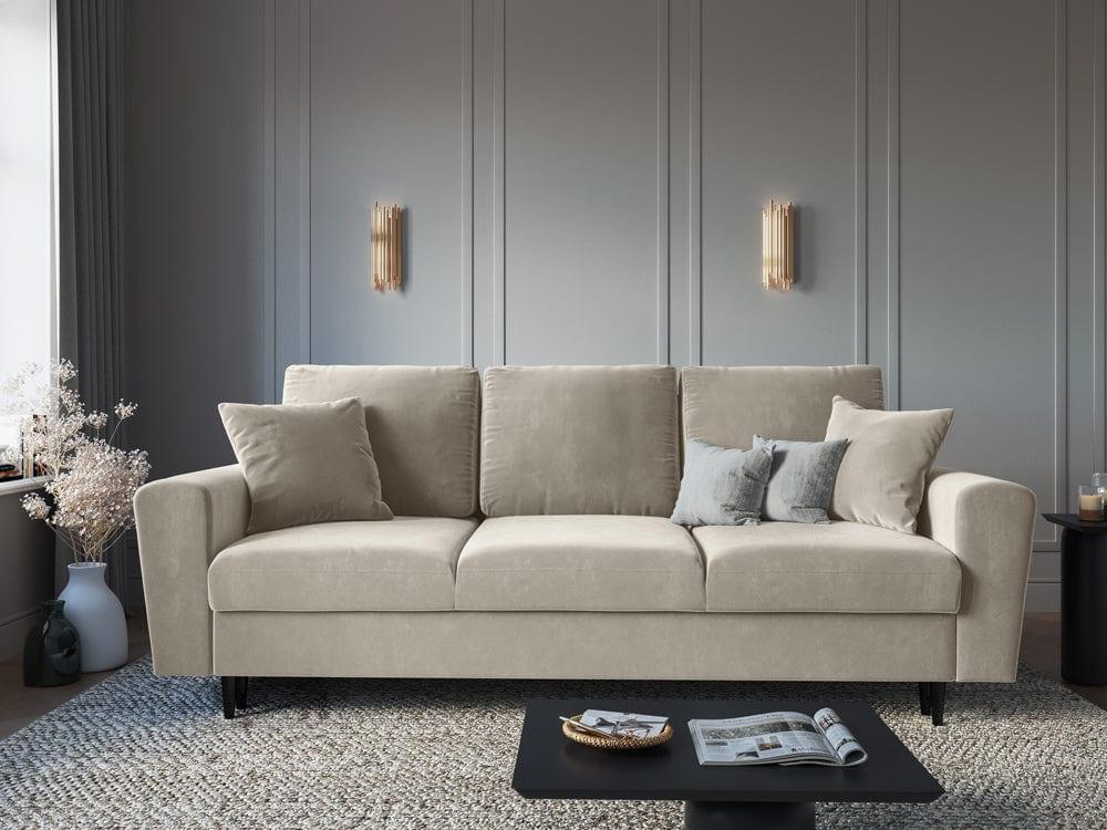 Sofa with sleeping function KYOTO beige with black base - Eye on Design