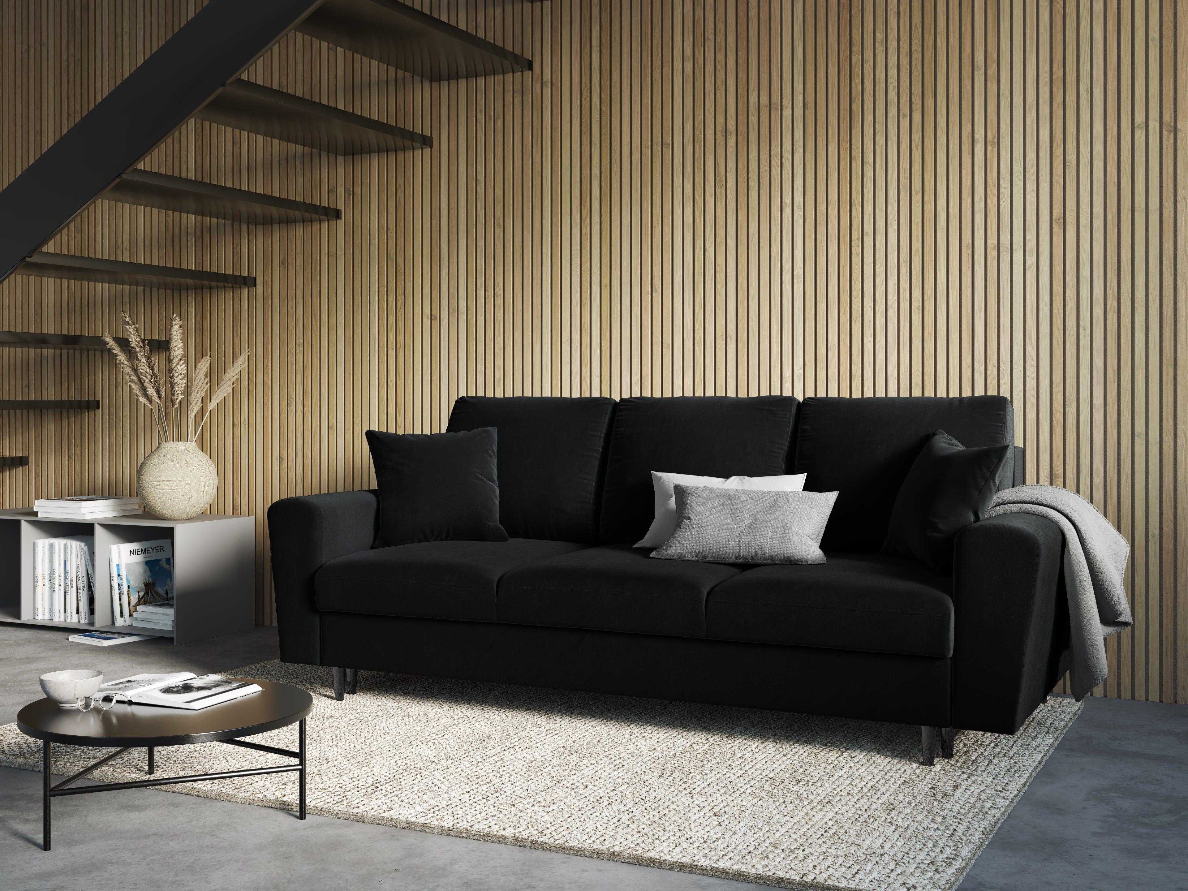 Sofa with sleeping function KYOTO black with black base - Eye on Design