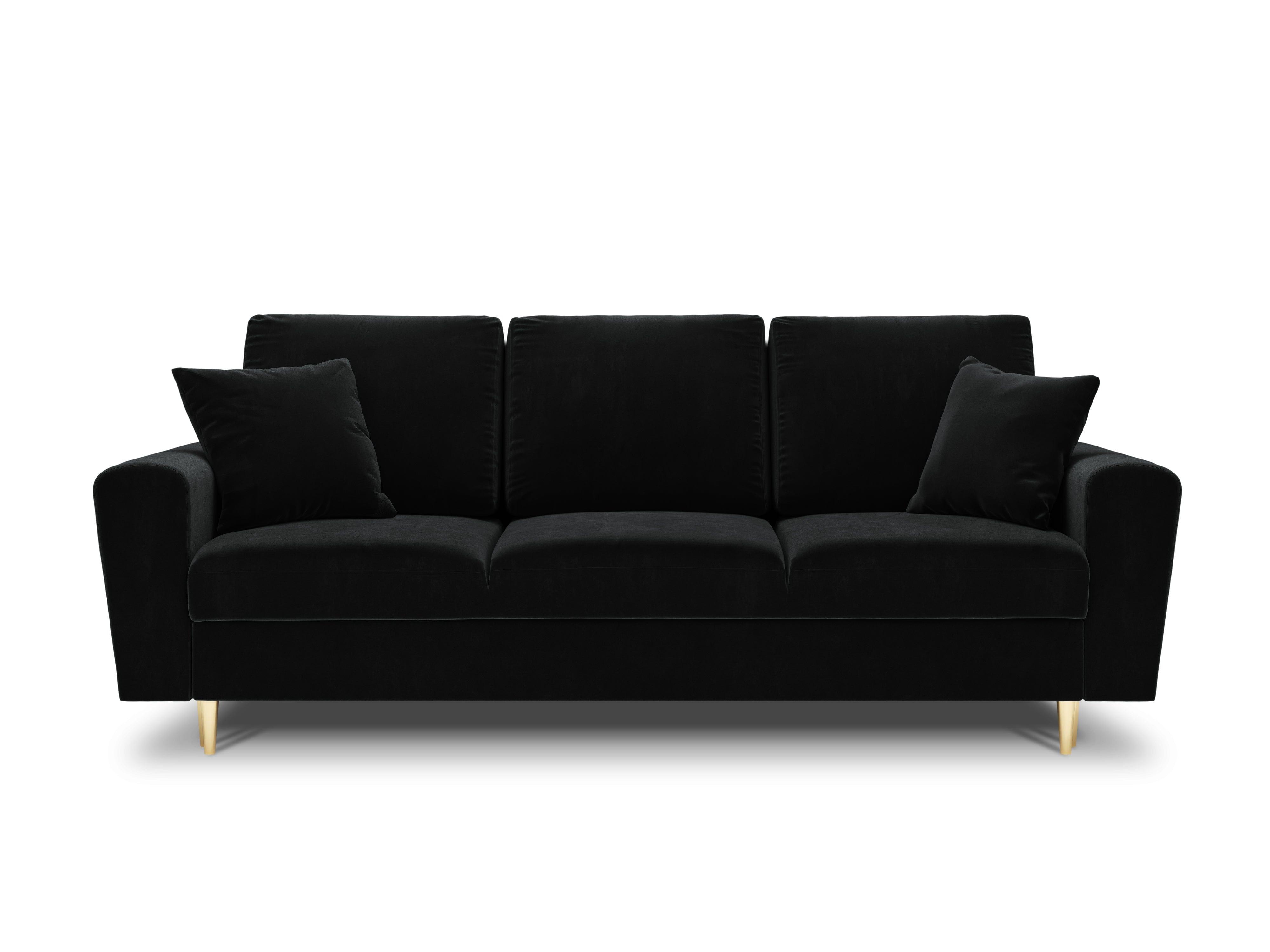 Sofa with sleeping function KYOTO black with golden base - Eye on Design