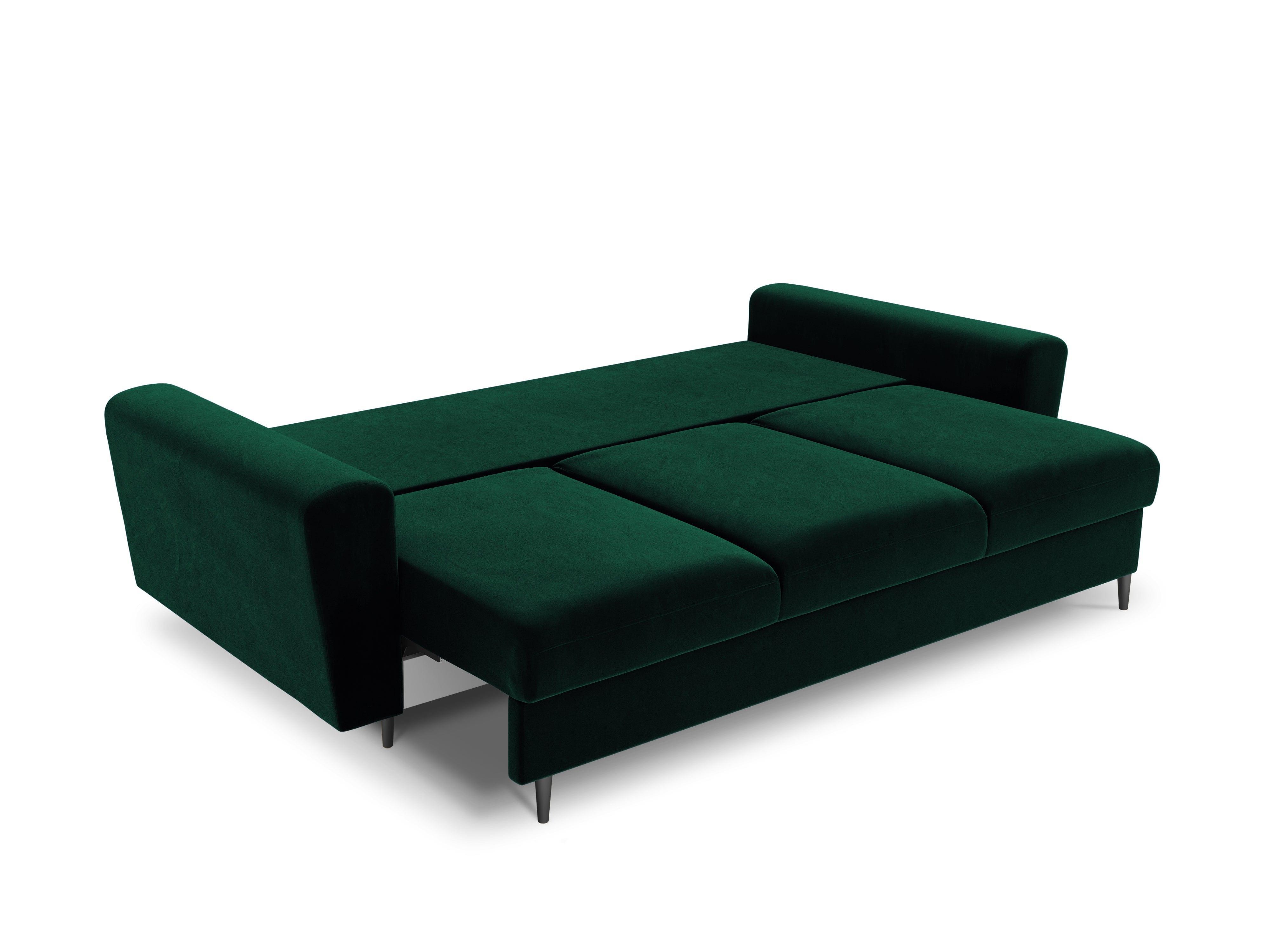 Sofa with sleeping function KYOTO bottle green with black base - Eye on Design