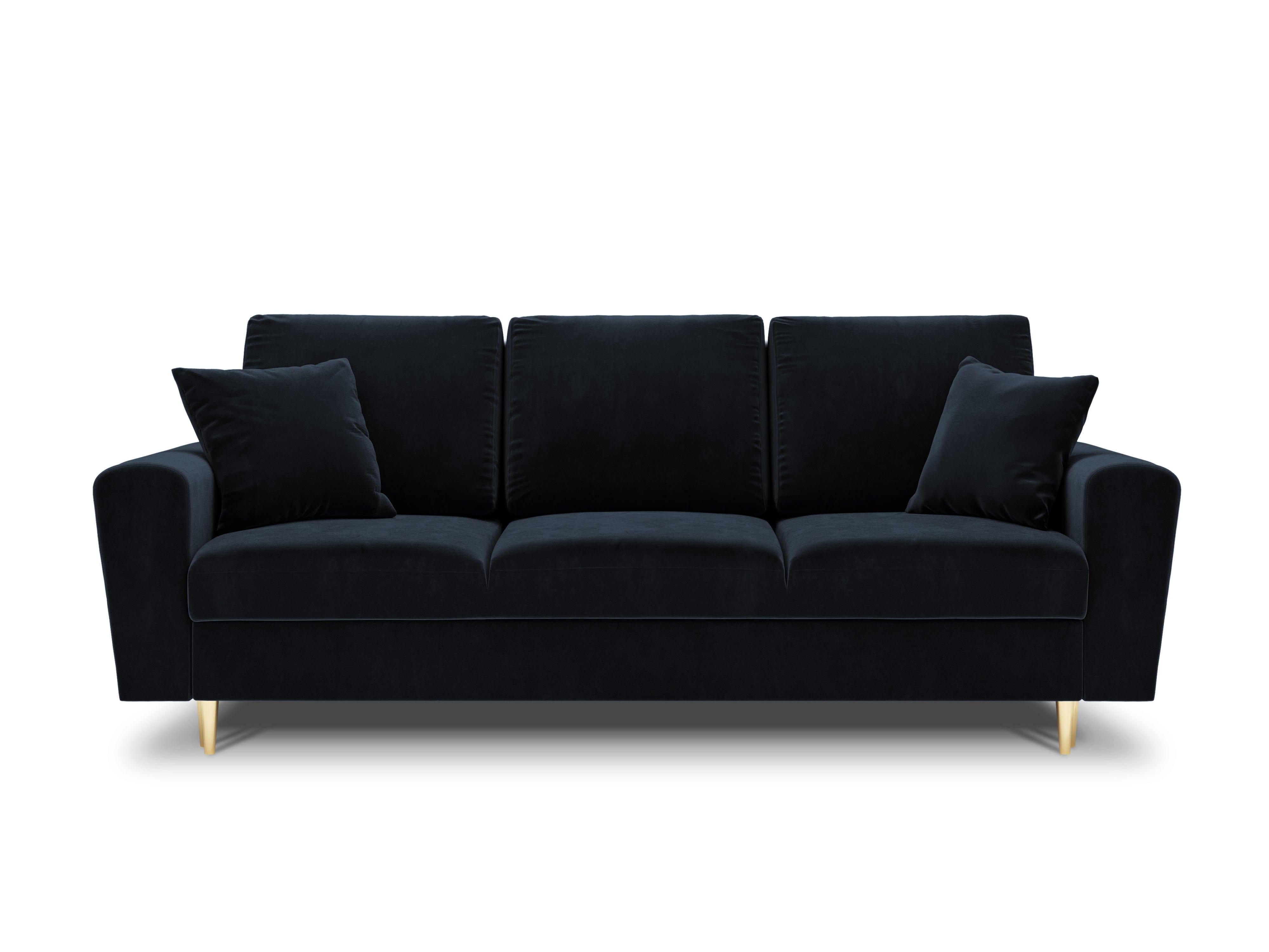 Sofa with sleeping function KYOTO dark blue with golden base - Eye on Design