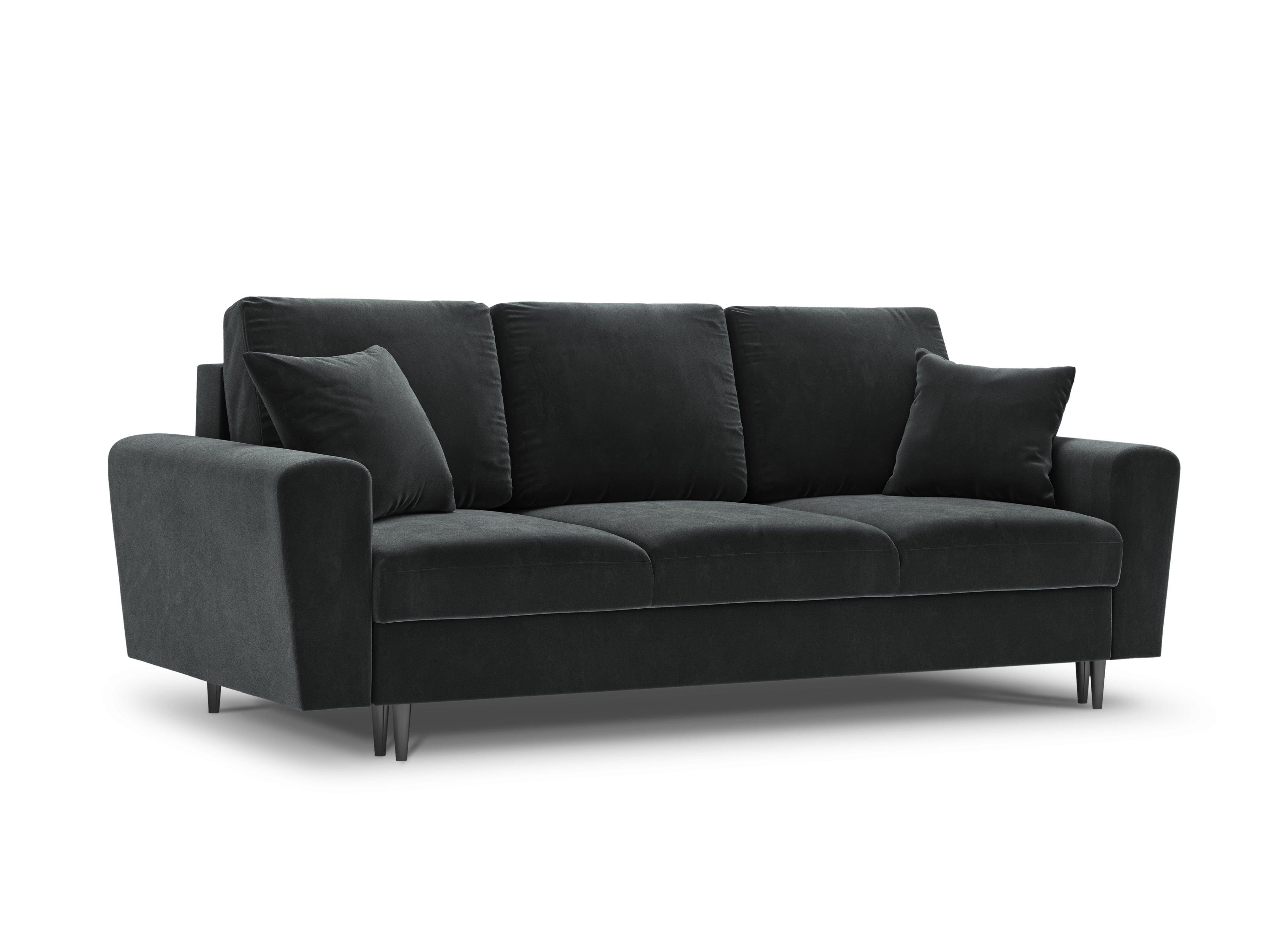 Sofa with sleeping function KYOTO dark grey with black base - Eye on Design