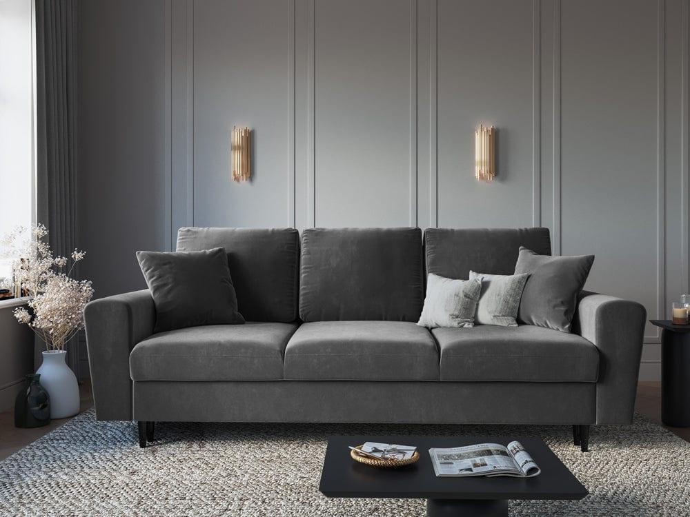 Sofa with sleeping function KYOTO light grey with black base - Eye on Design