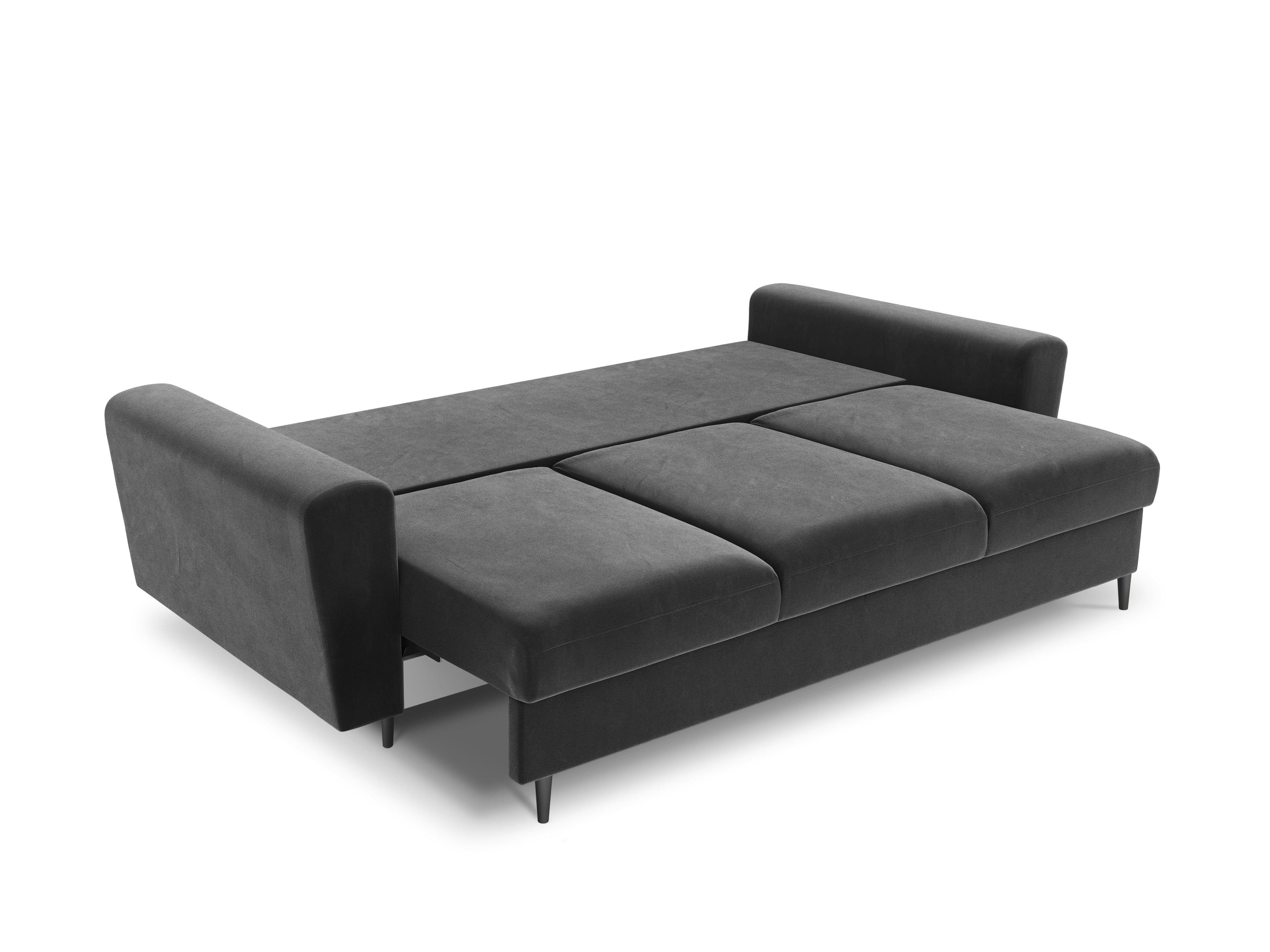 Sofa with sleeping function KYOTO light grey with black base - Eye on Design