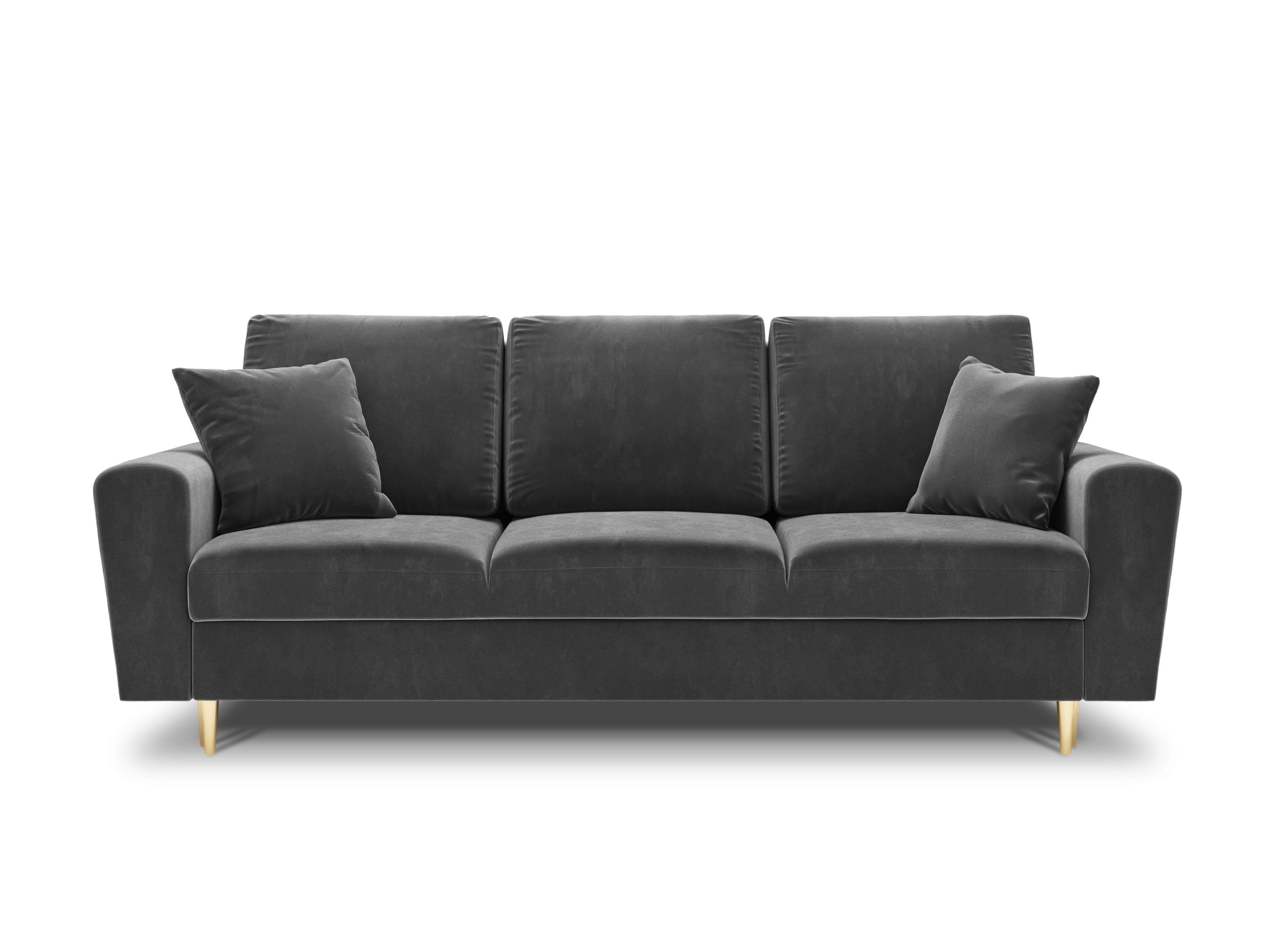 Sofa with sleeping function KYOTO light grey with golden base - Eye on Design