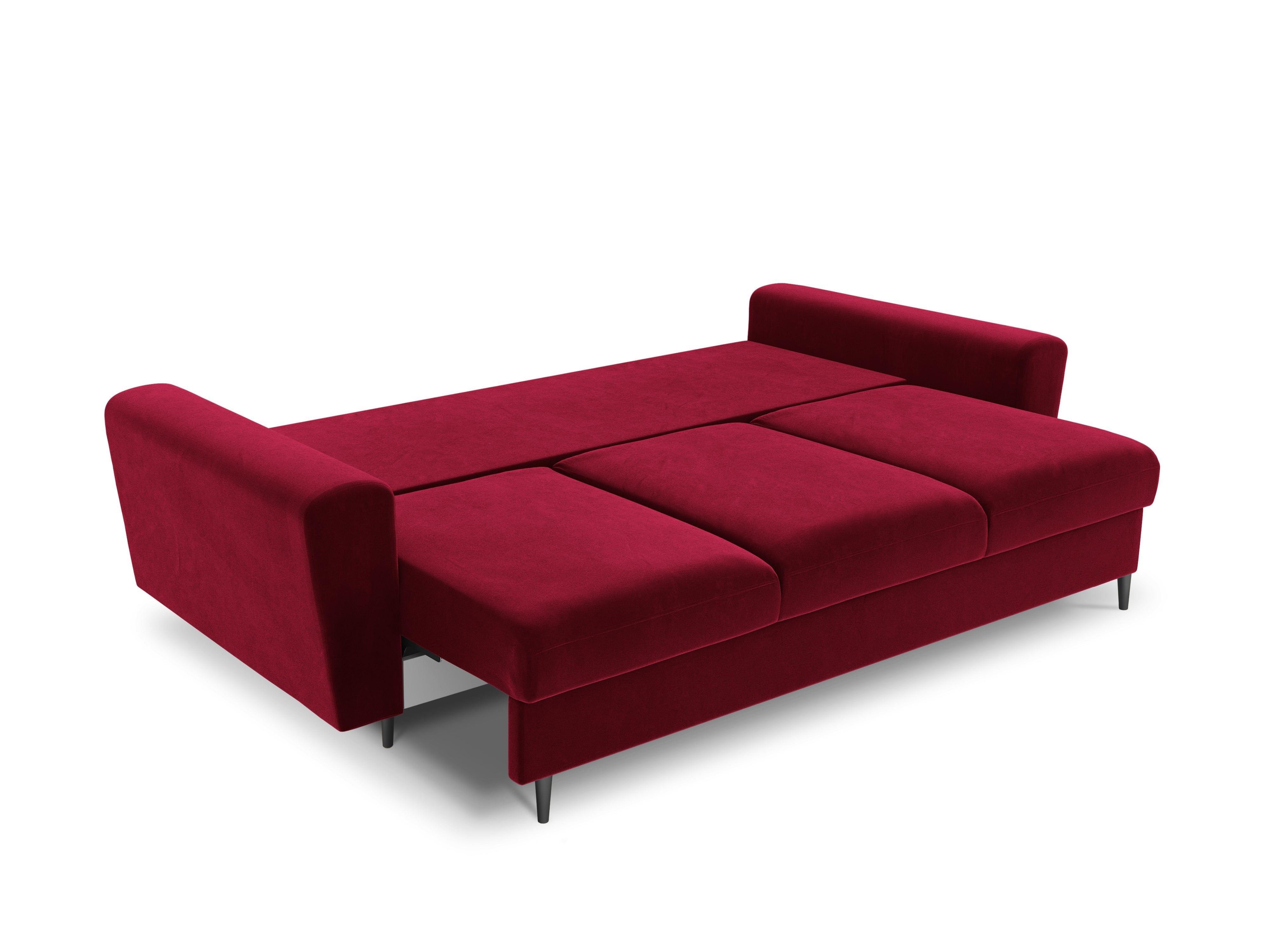 Sofa with sleeping function KYOTO red with black base - Eye on Design